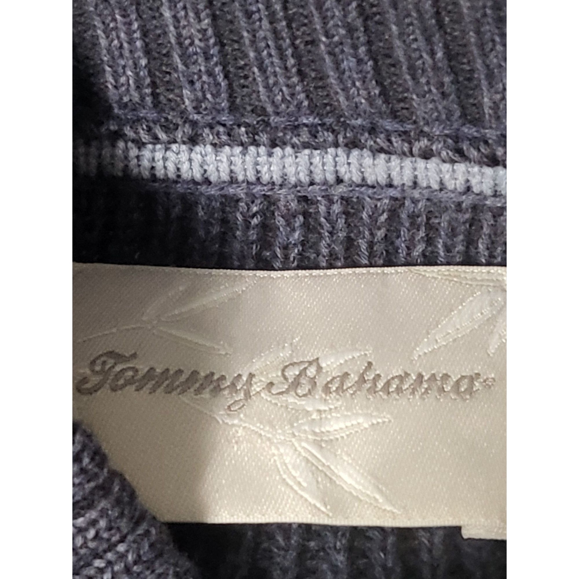 Tommy Bahama Tommy Bahama Cotton Dark Gray‎ 1/4 Zip Knit Sweater Men Size Size US L / EU 52-54 / 3 - 8 Thumbnail