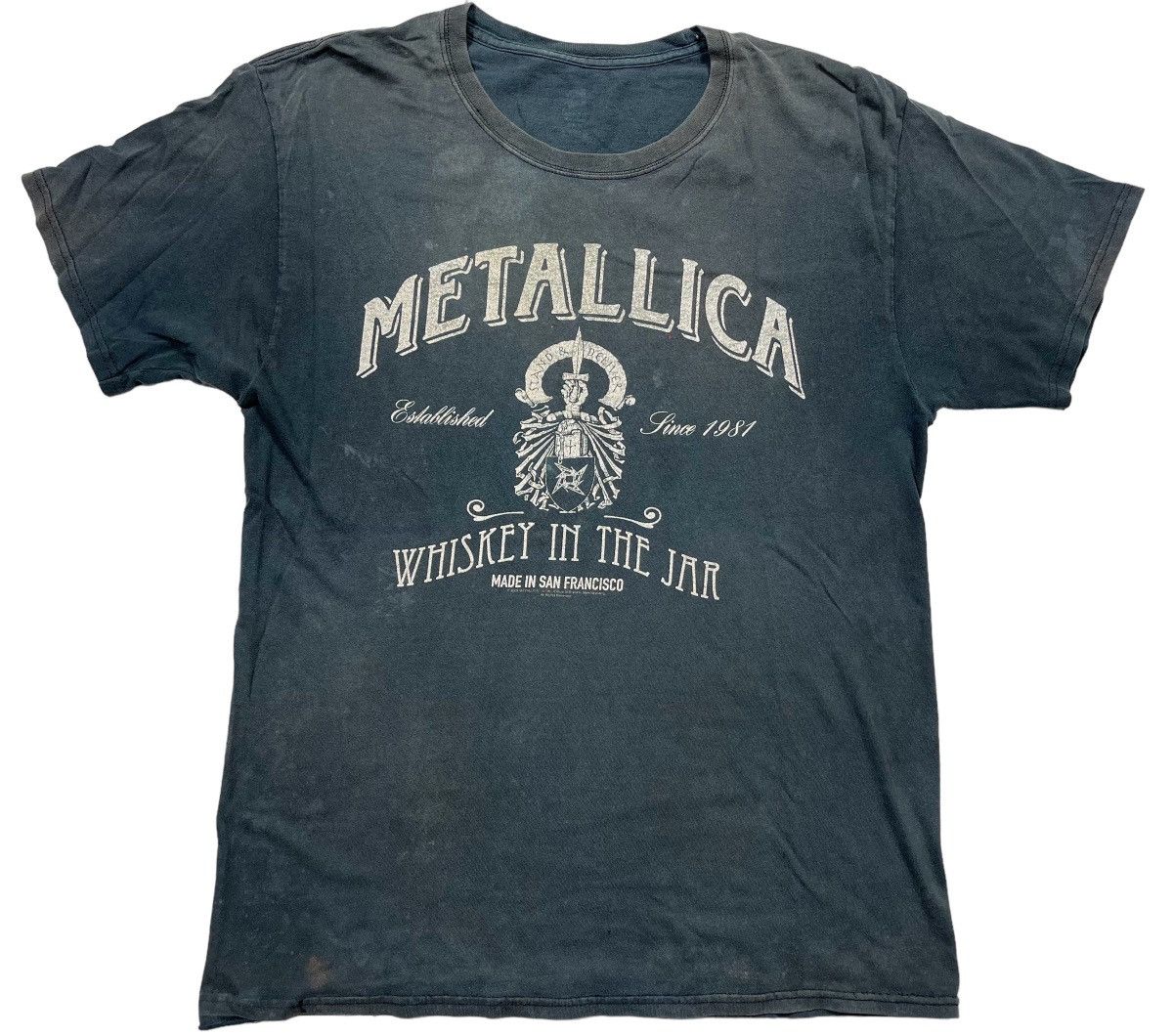 image of Band Tees x Metallica Vintage 00S 2005 Metallica Whiskey In The Jar in Faded Black (Size Large)