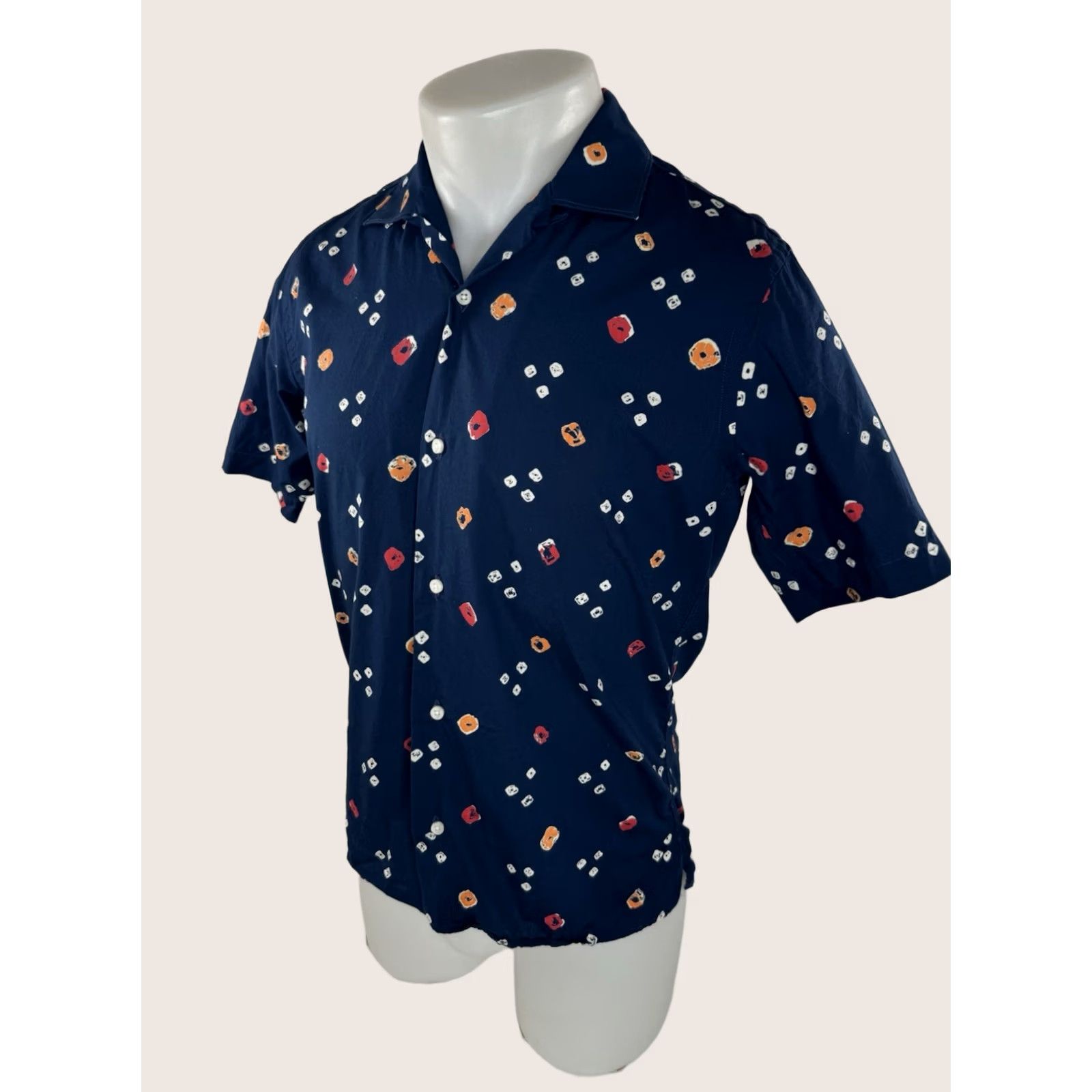 Vintage GITMAN BROS Geometric Mens S Shirt USA Vintage Button-Up Short Sleeve Blue Size S Size US S / EU 44-46 / 1 - 1 Thumbnail