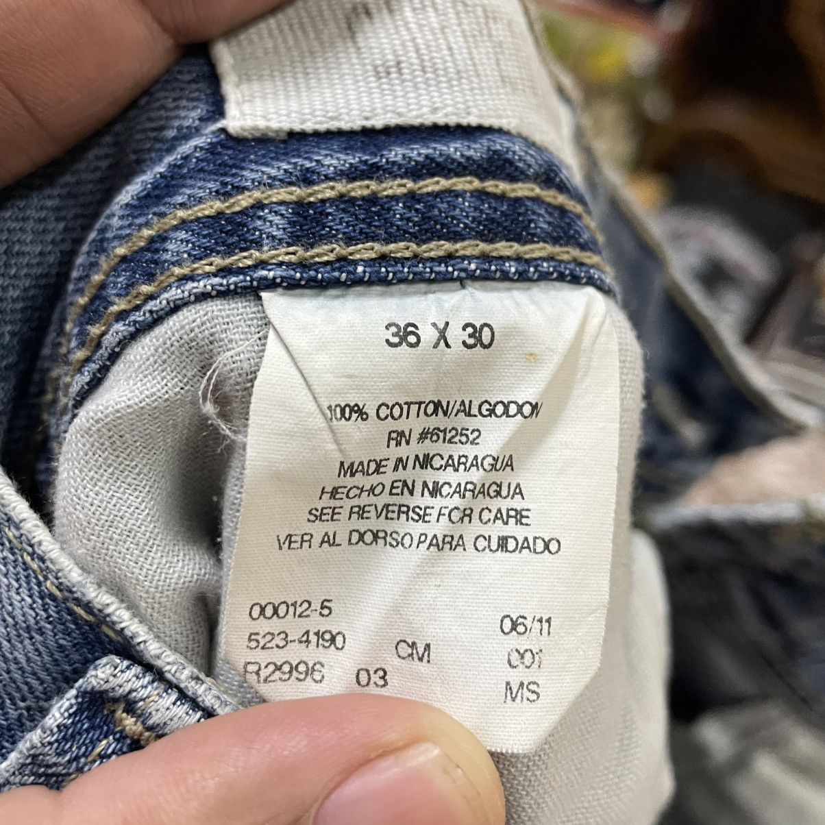 Arizona Jean Co. 🔥Vintage Arizona Jean Ripped Distress Carpenter Denim Jeans Size US 35 - 15 Thumbnail