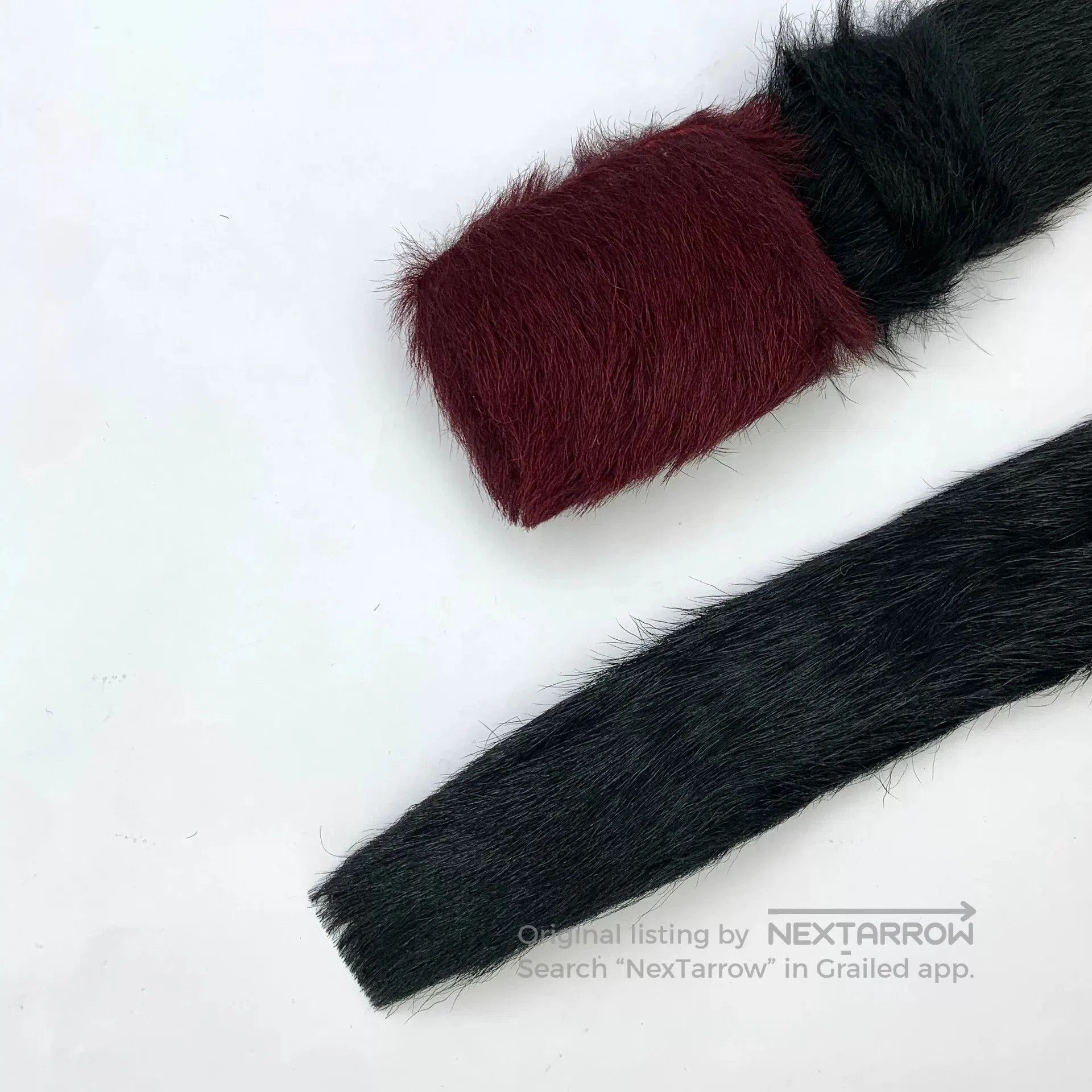 Prada Prada Black Fur Leather Belt. Size ONE SIZE - 3 Thumbnail