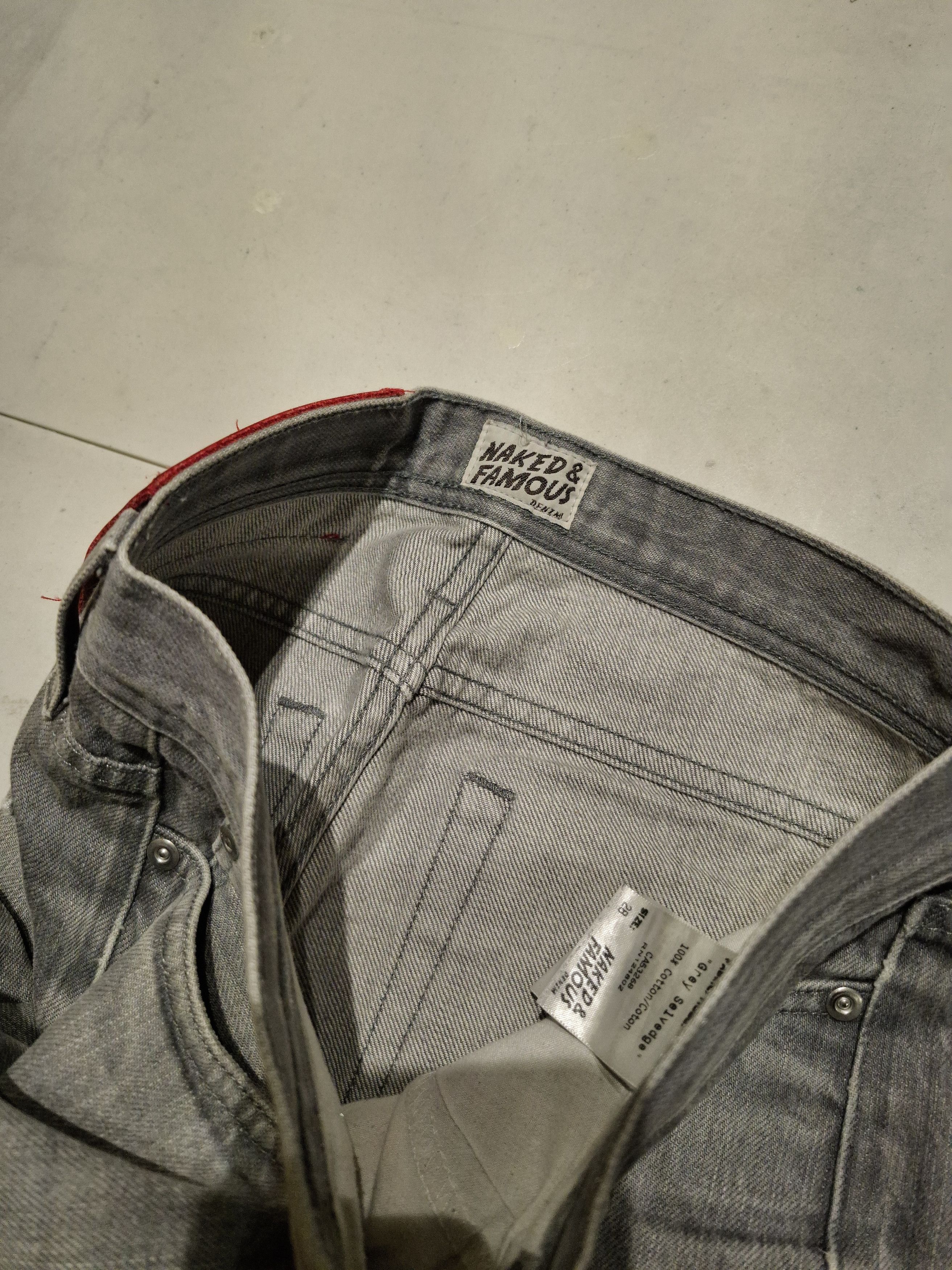 Naked & Famous WeirdGuy Grey Selvedge Size US 28 / EU 44 - 6 Thumbnail
