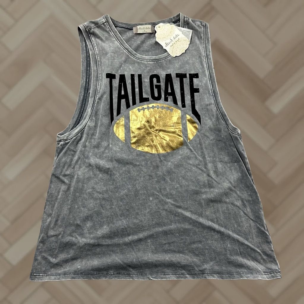 Vintage Altar'd State Tailgate Football Sleeveless Metallic Top Women's Small Gray Tank Shirt XSS? Size S / US 4 / IT 40 - 1 Thumbnail