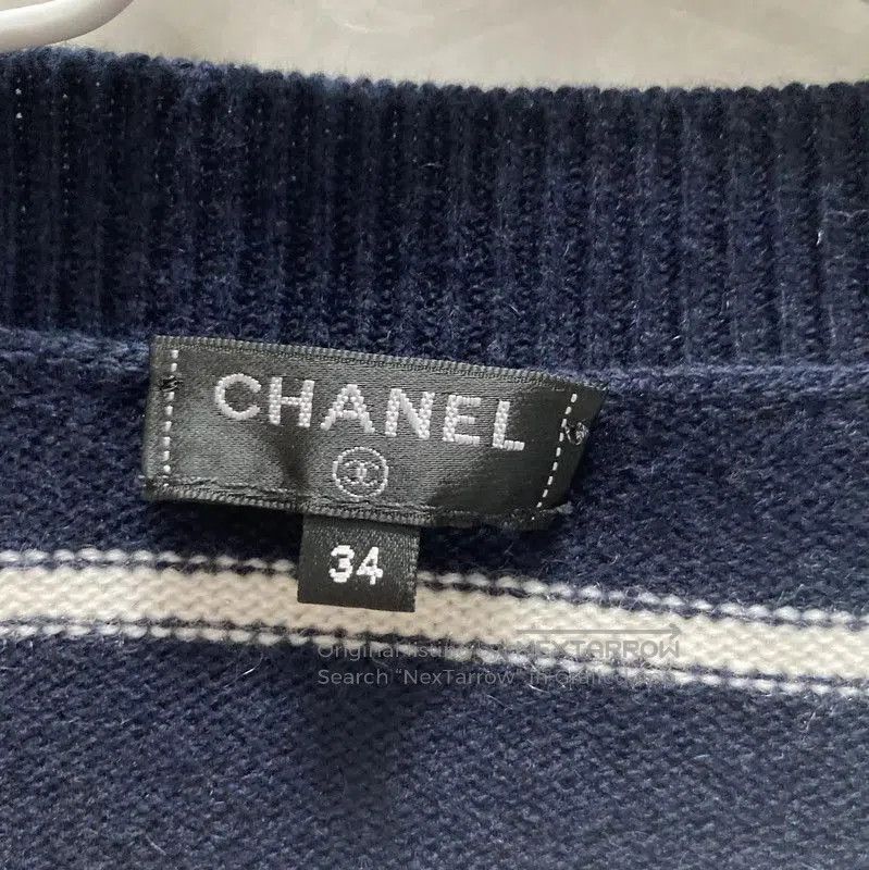 Chanel Chanel Blue Striped Cashmere Sweater for Women . Size S / US 4 / IT 40 - 5 Thumbnail