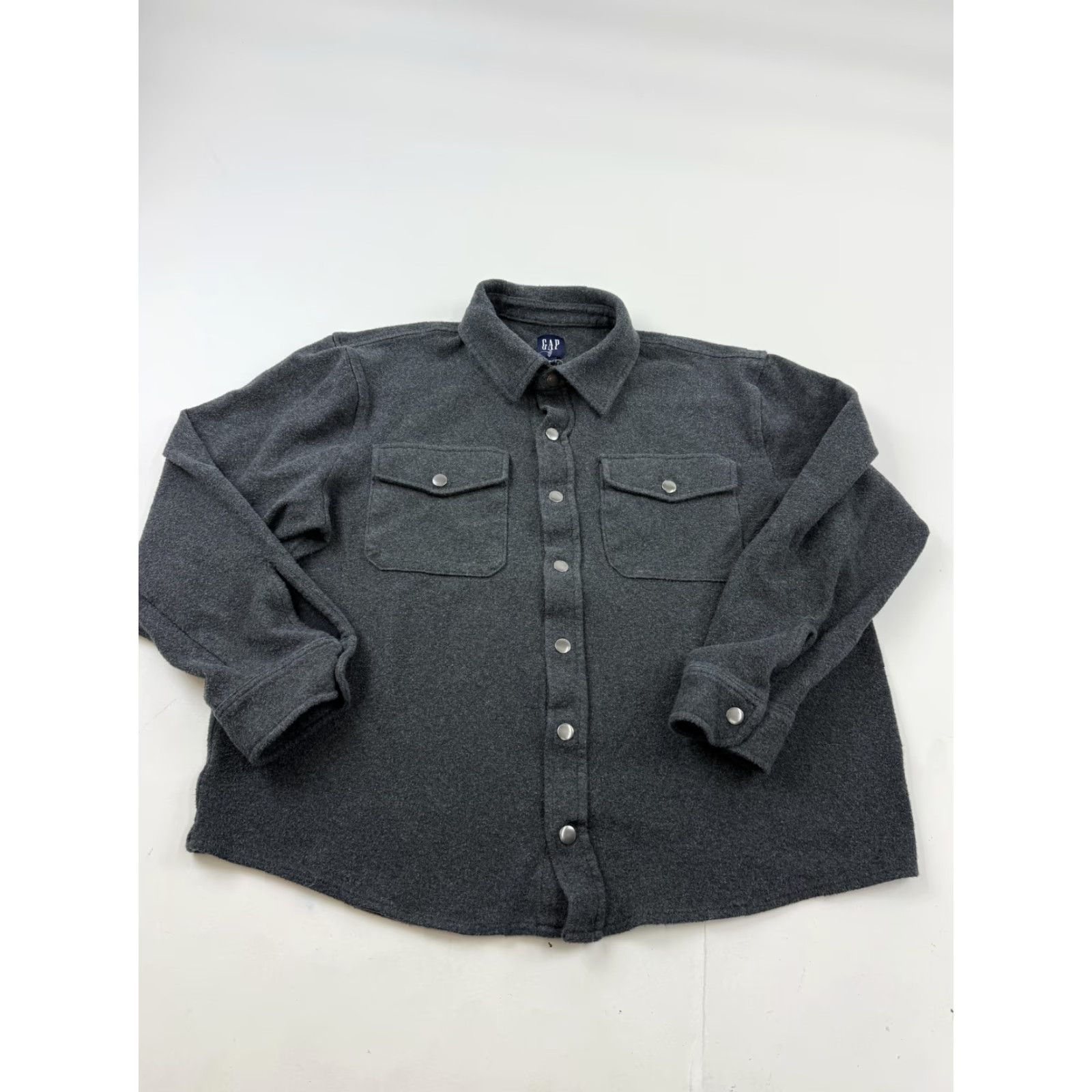 Gap Gap Shirt Mens M Gray Fleece Long Sleeve Snap Front Chest Pockets Casual Size US M / EU 48-50 / 2 - 2 Thumbnail