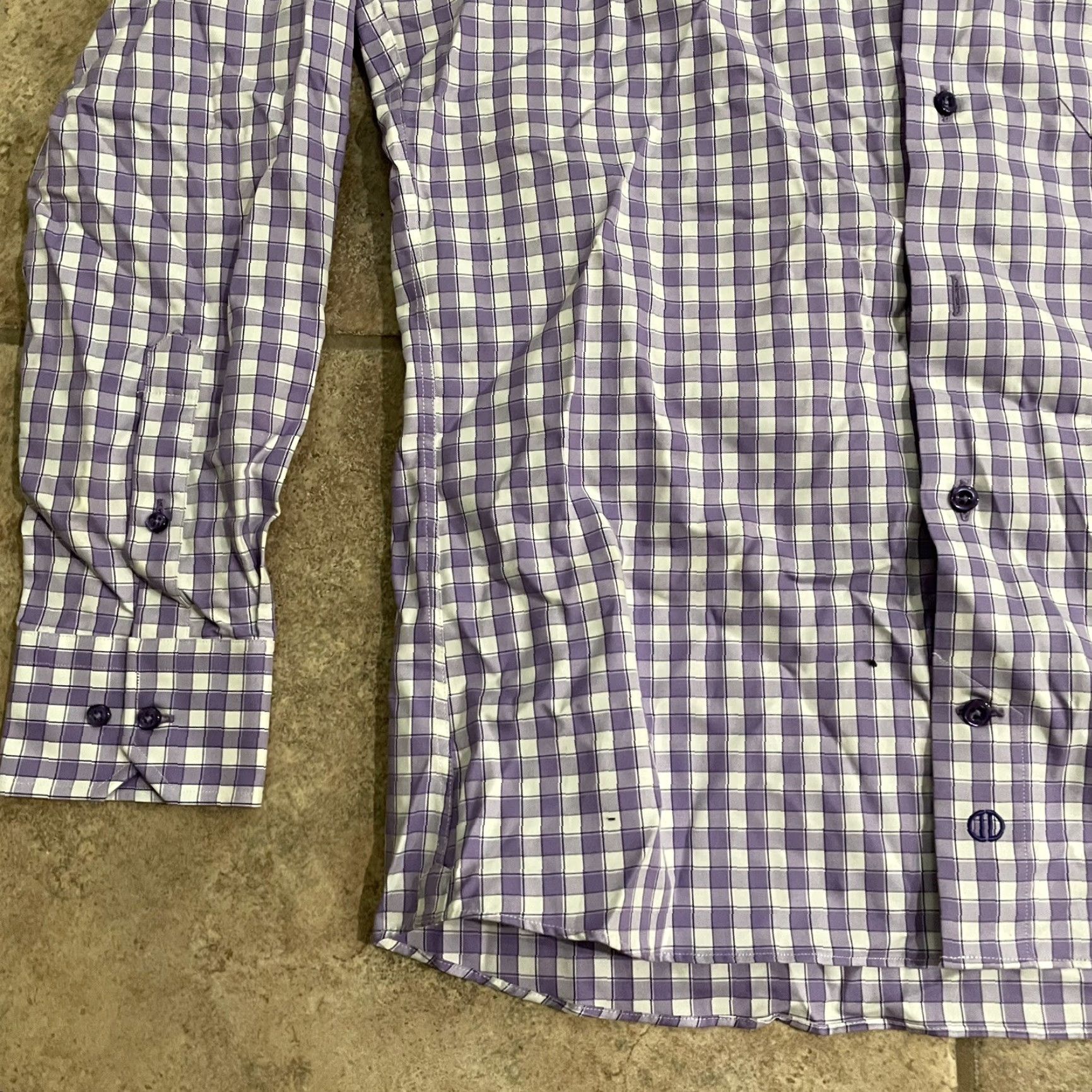 David Donahue VINTAGE David Donahue Men's Long Sleeve Button-Down Shirt Purple Plaid Cotton M Size US M / EU 48-50 / 2 - 3 Thumbnail