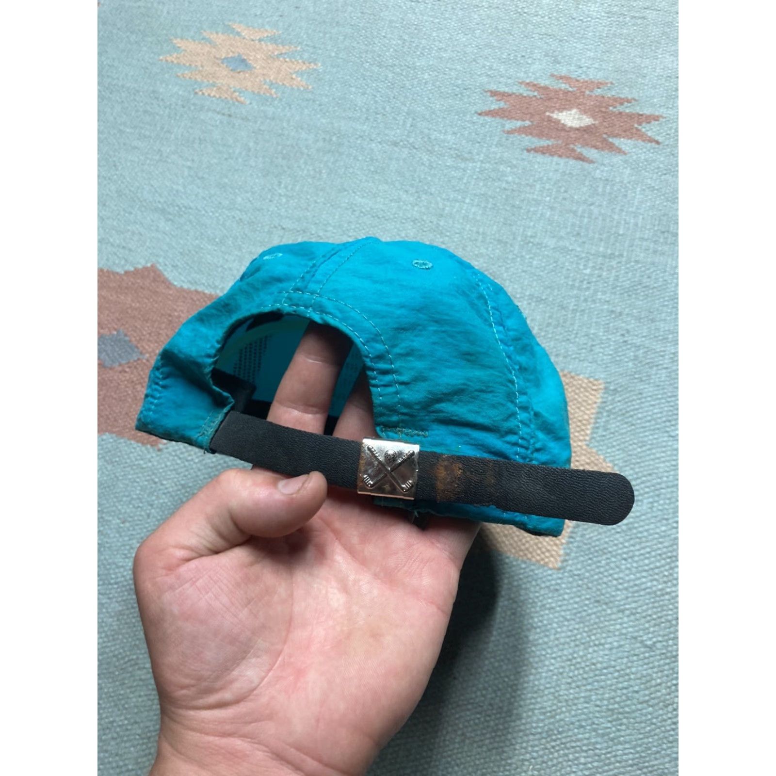 Altea VINTAGE strapback Hat cap nylon lightweight blue teal TD industrial coverings Men Adjustable Blue Strapback Nylon Light Weight Size ONE SIZE - 5 Thumbnail