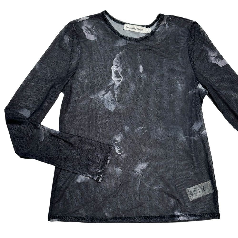 Rebecca Minkoff New RM Rebecca Minkoff Mesh Long Sleeve Floral Top Size M Size M / US 6-8 / IT 42-44 - 5 Thumbnail