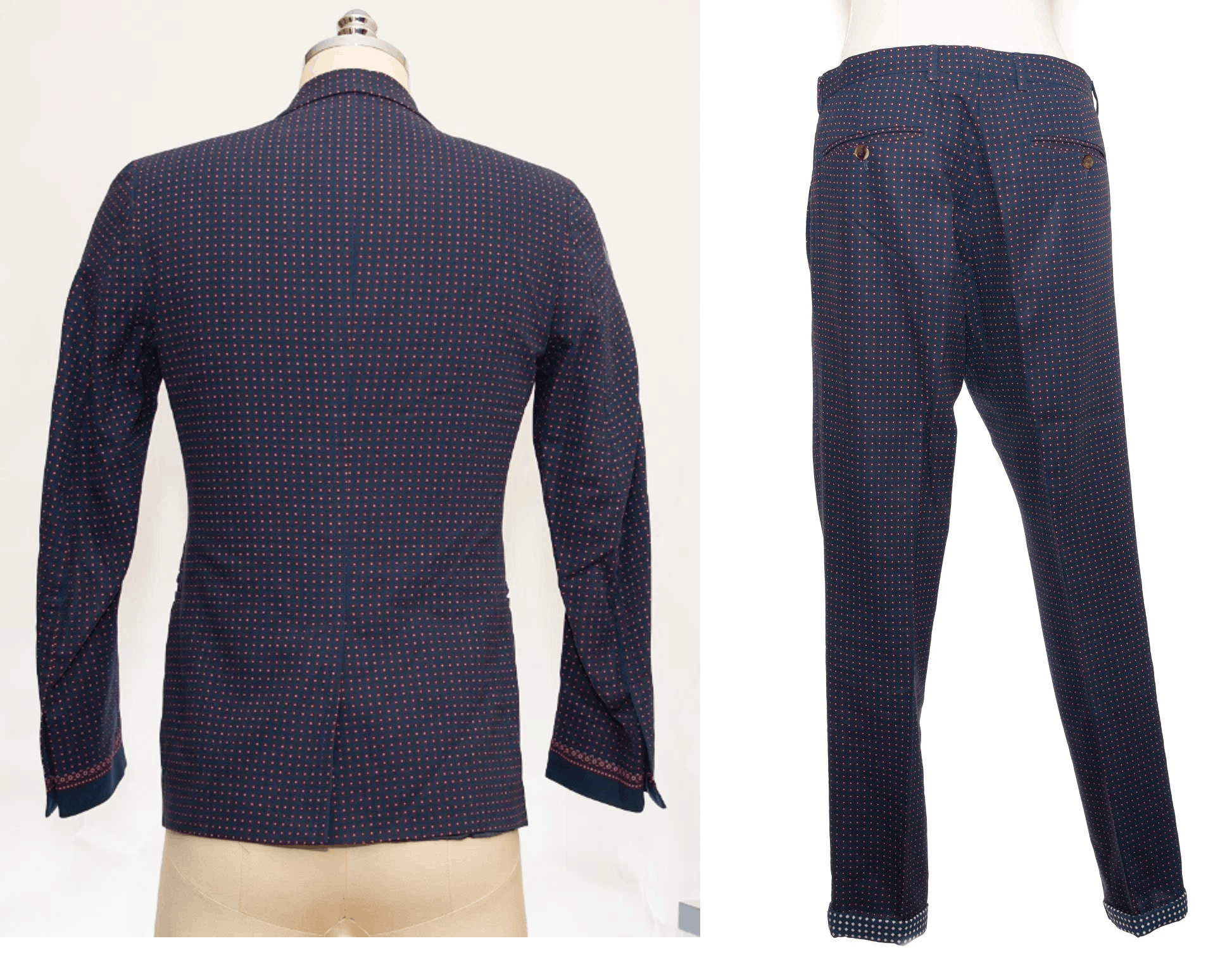 Gucci Gucci Men's Flower Print Jacket Suit Blue Size 46R - 1 Thumbnail