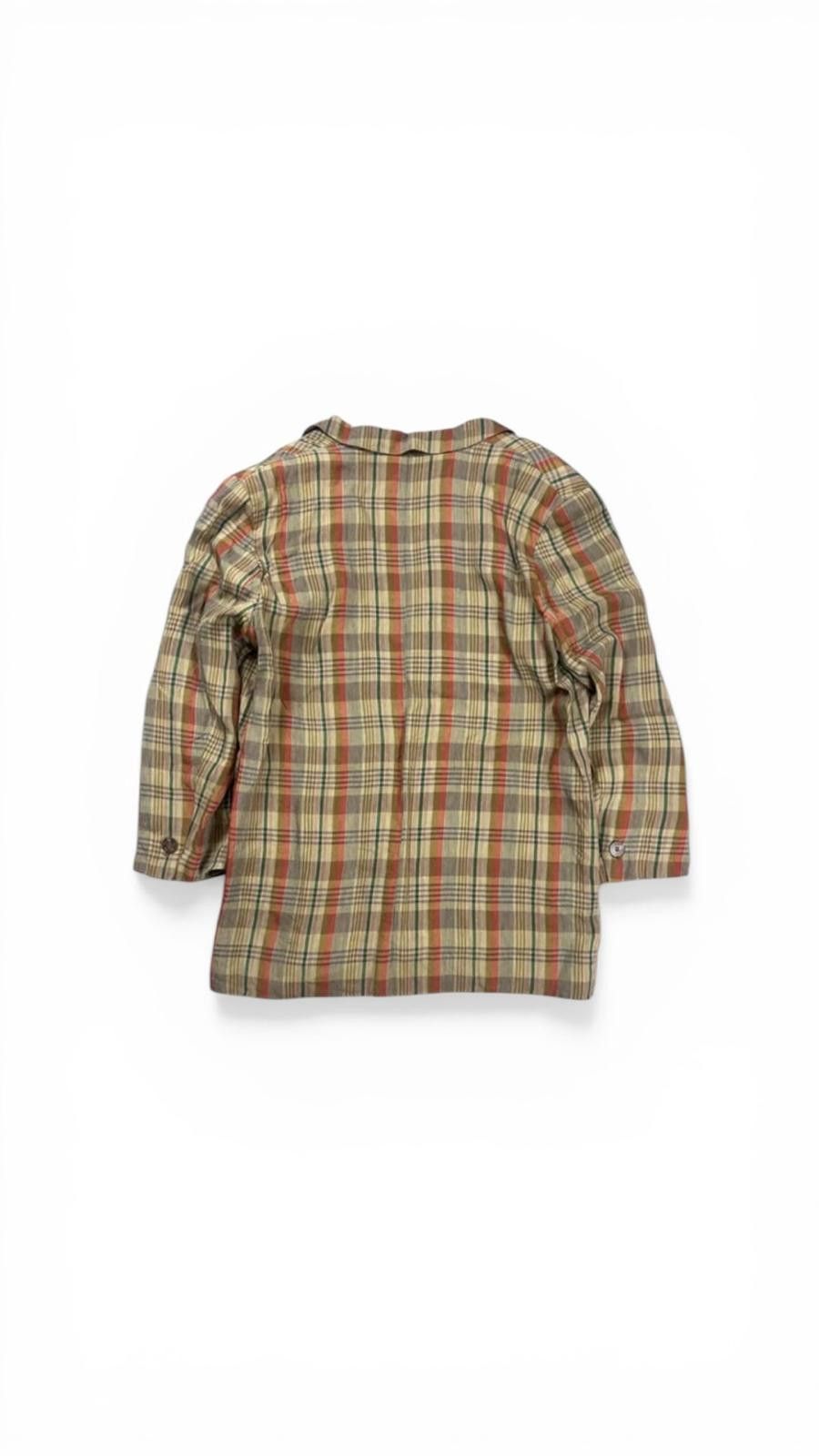 Karl Lagerfeld KL Karl Lagerfeld 90s Plaid Linen Blazer Double Breasted XL Size L / US 10 / IT 46 - 2 Thumbnail