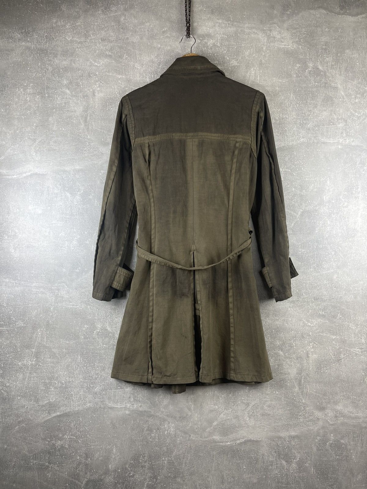 Moncler Moncler Double Breasted Waxed Olive Green Belted Trench Coat Size S / US 4 / IT 40 - 5 Thumbnail
