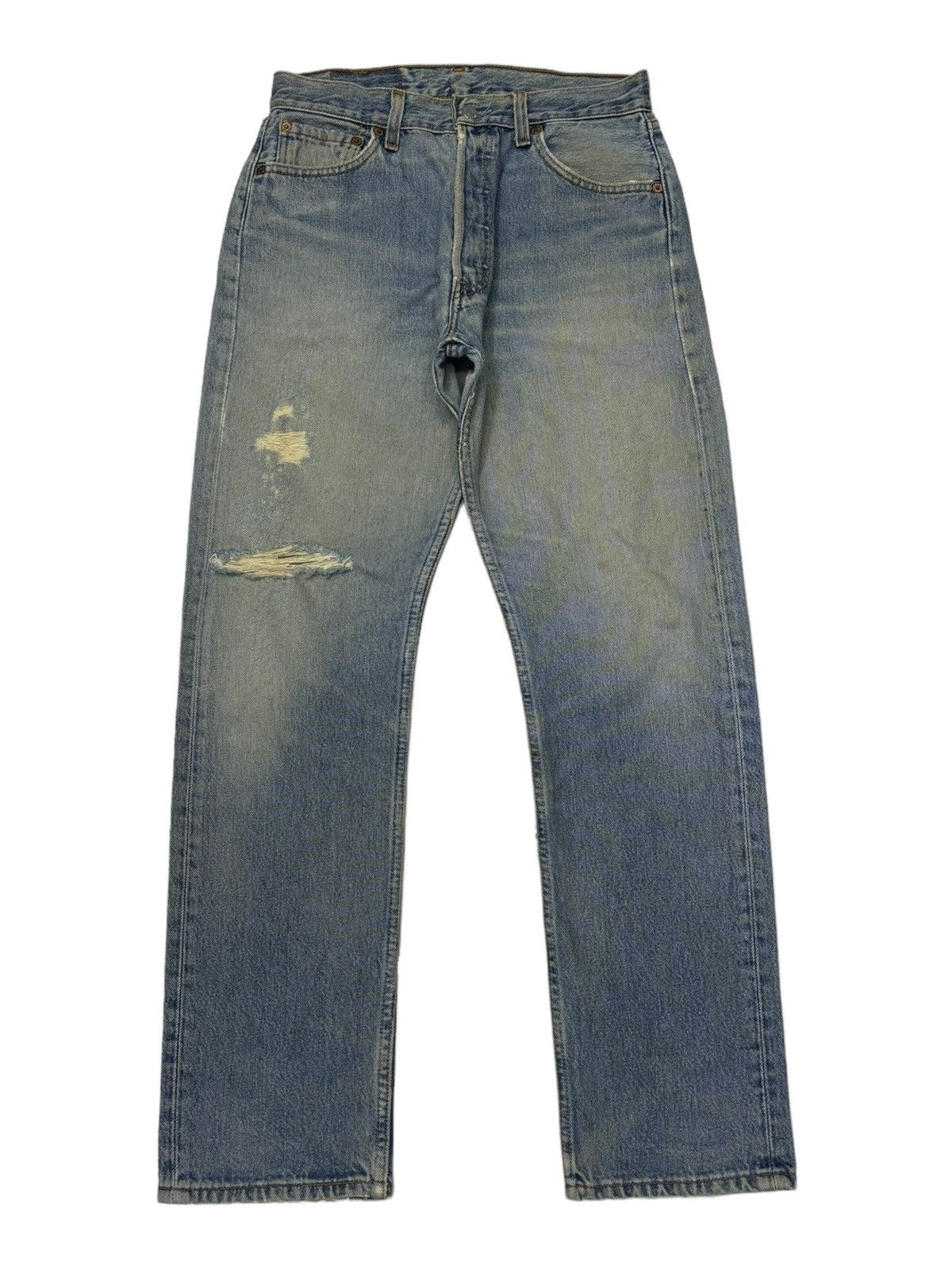 Levi's ❤️‍🔥LEVIS 501 DISTRESSED DENIM JEANS BUTTON FLY Size 28" / US 6 / IT 42 - 1 Thumbnail