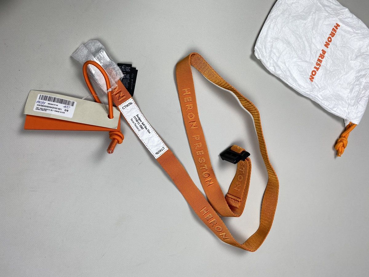 Heron Preston BNWT! Heron Preston Tiny Tape Magnetic Belt One Size Orange Size ONE SIZE - 5 Thumbnail