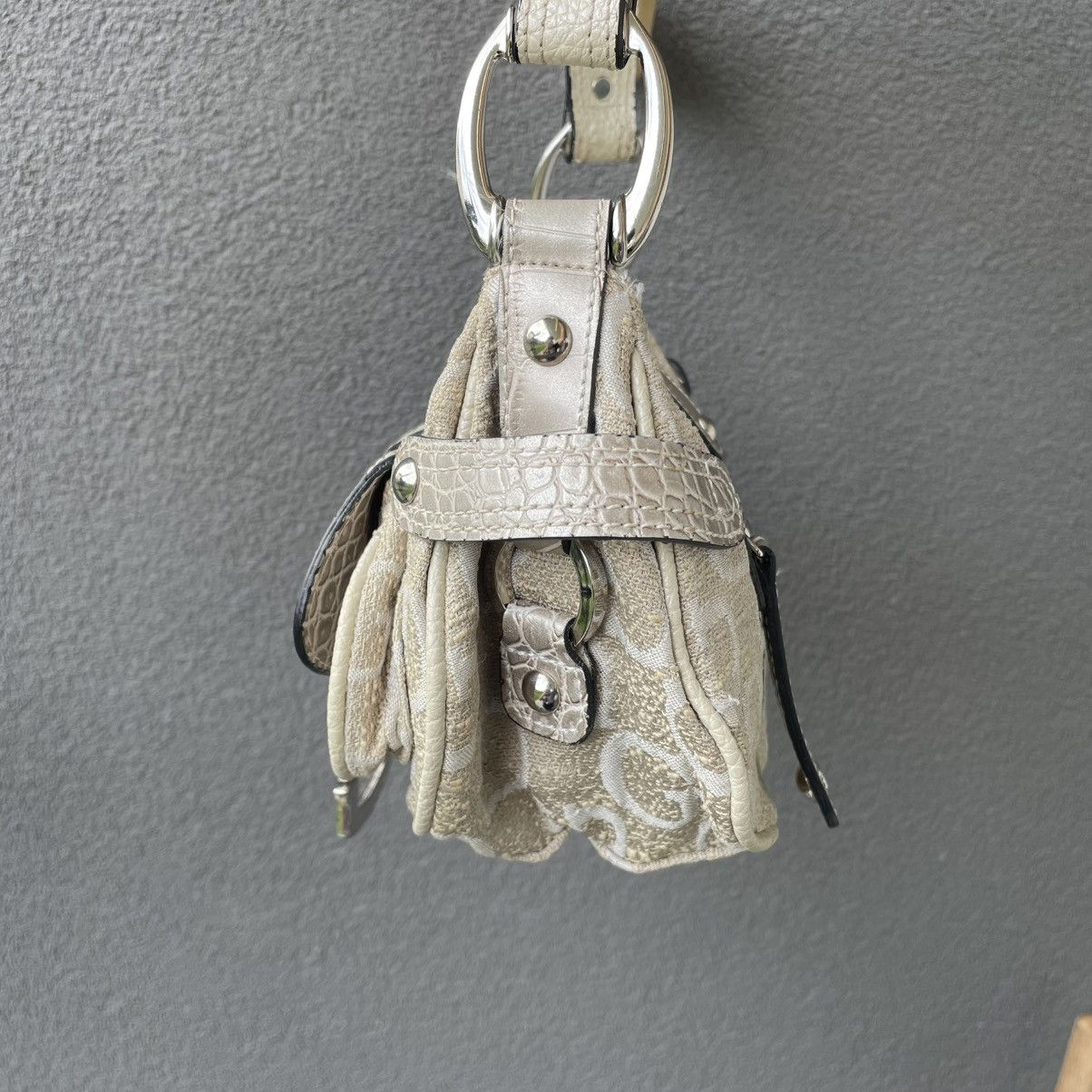 Guess Vintage Handbag Guess Beige Denim Y2K Style Women’s Size ONE SIZE - 9 Thumbnail