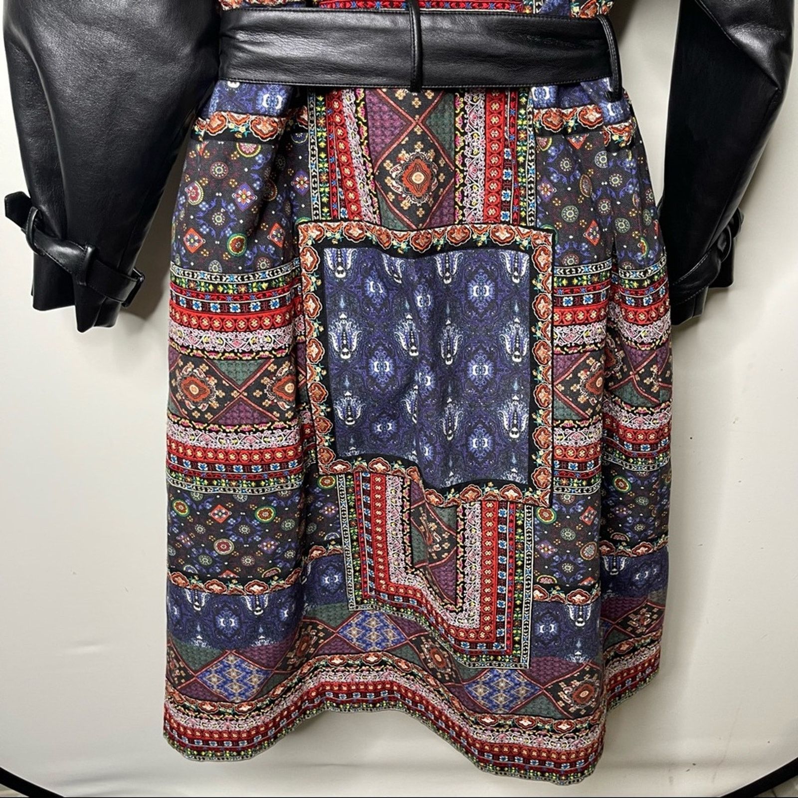Alice + Olivia ALICE + OLIVIA printed cotton-canvas and faux leather coat Size M / US 6-8 / IT 42-44 - 5 Thumbnail