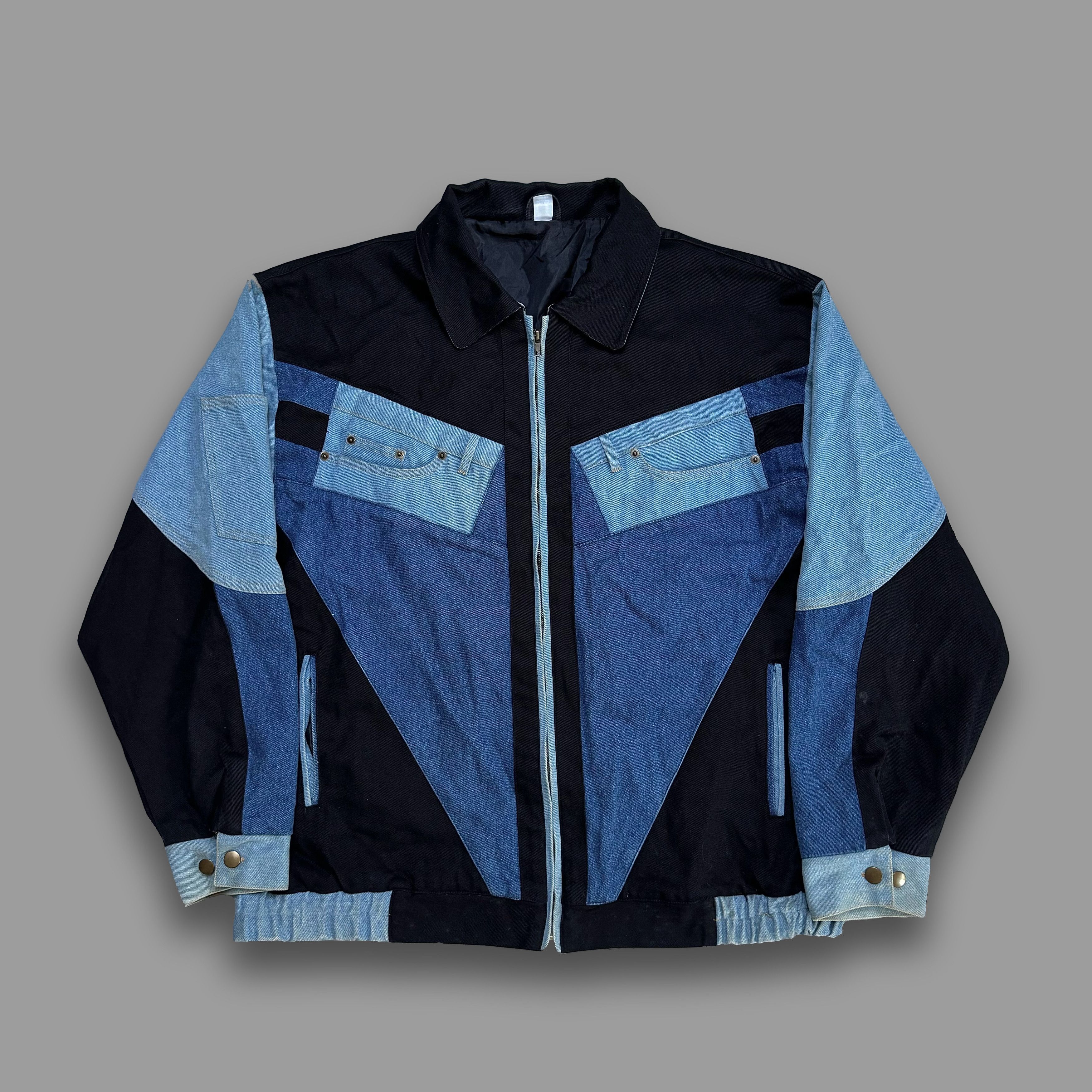 90s colorblock denim jacket best sale