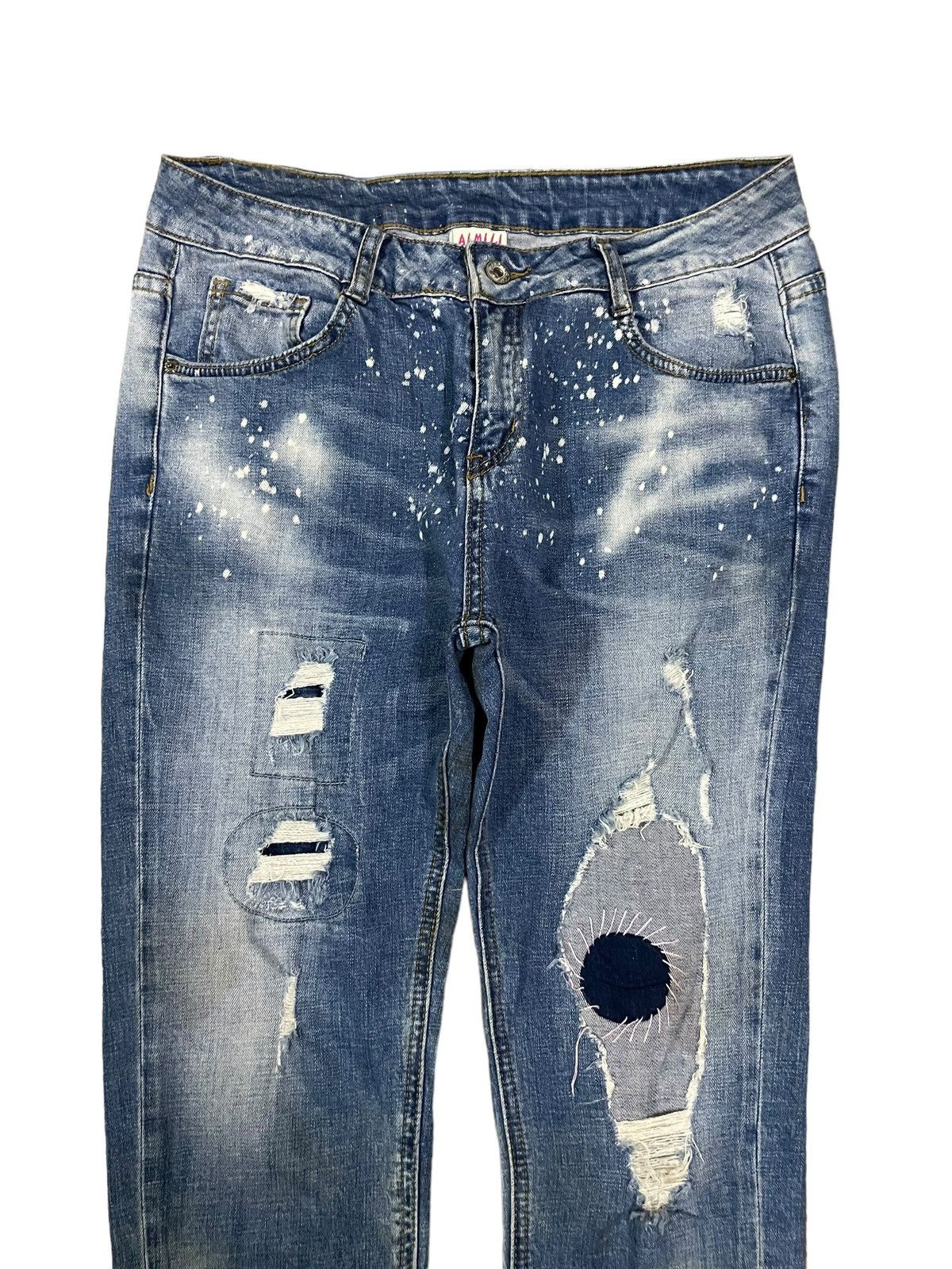 If Six Was Nine Vintage Japanese Denim Paint Splatter Sick Distressed Jeans Size 31" - 7 Thumbnail