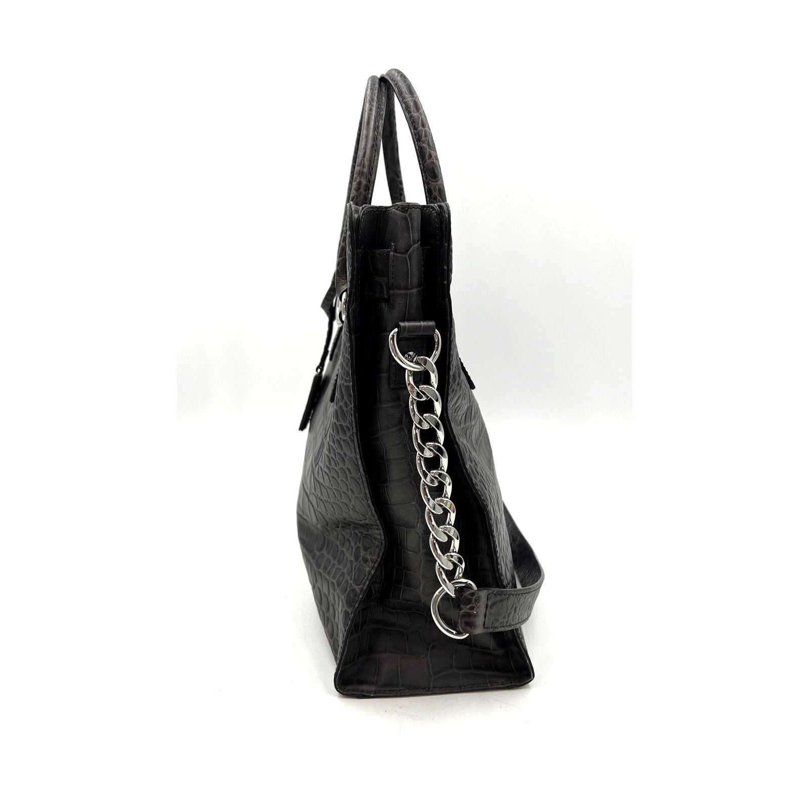 Michael Kors Michael Kors Hamilton Tote Gray Croco Embossed Leather Bag Size ONE SIZE - 6 Thumbnail