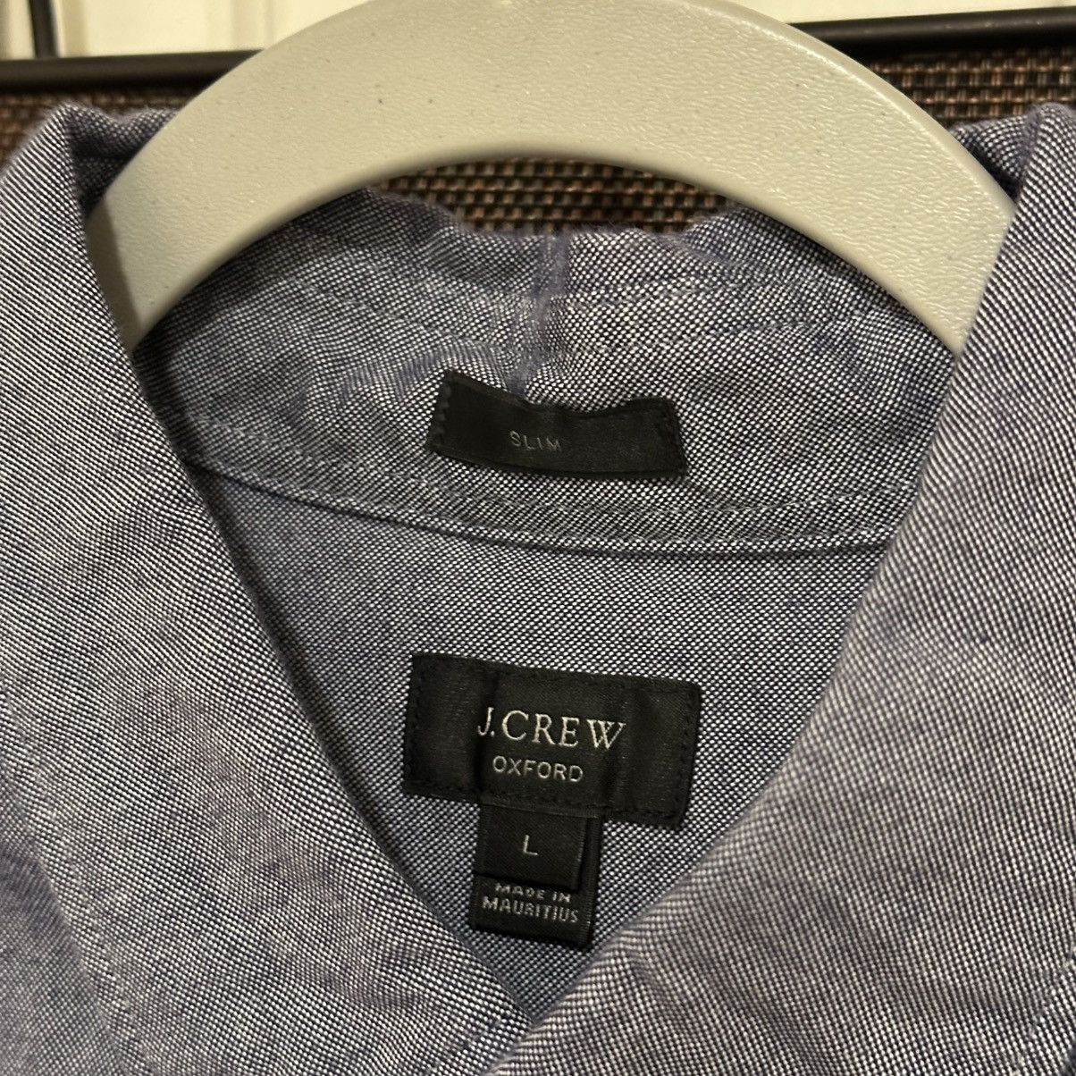J.Crew J.Crew Blue Colorblock Slim Fit Oxford Buttondown Shirt Size US L / EU 52-54 / 3 - 4 Thumbnail