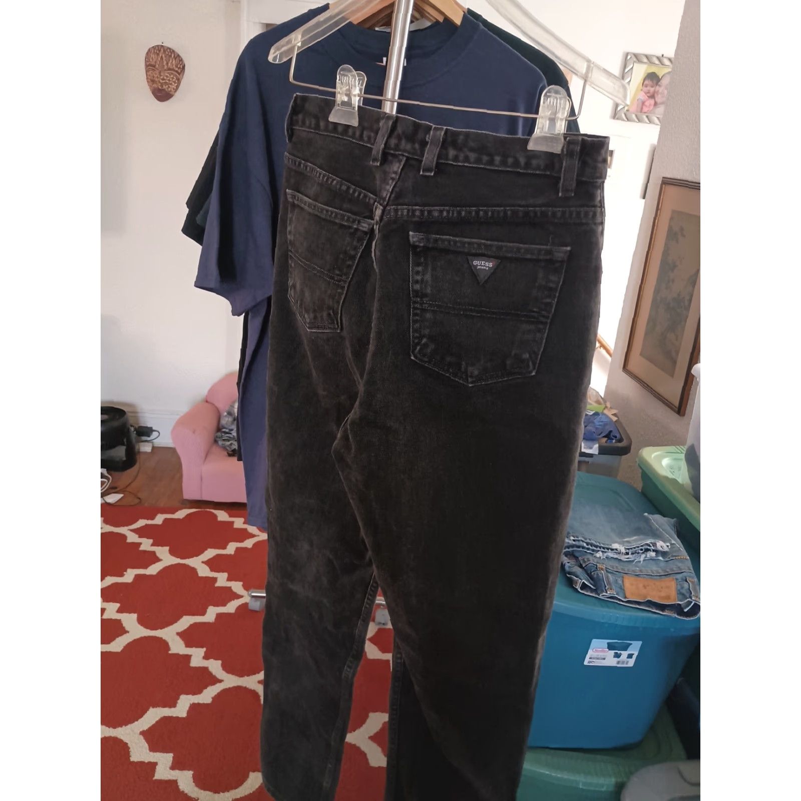 Guess VINTAGE GUESS Jeans Black Made In USA 32 x 32 Men 32 Regular Inseam 32 Straight Shirt? Size US 32 / EU 48 - 3 Thumbnail
