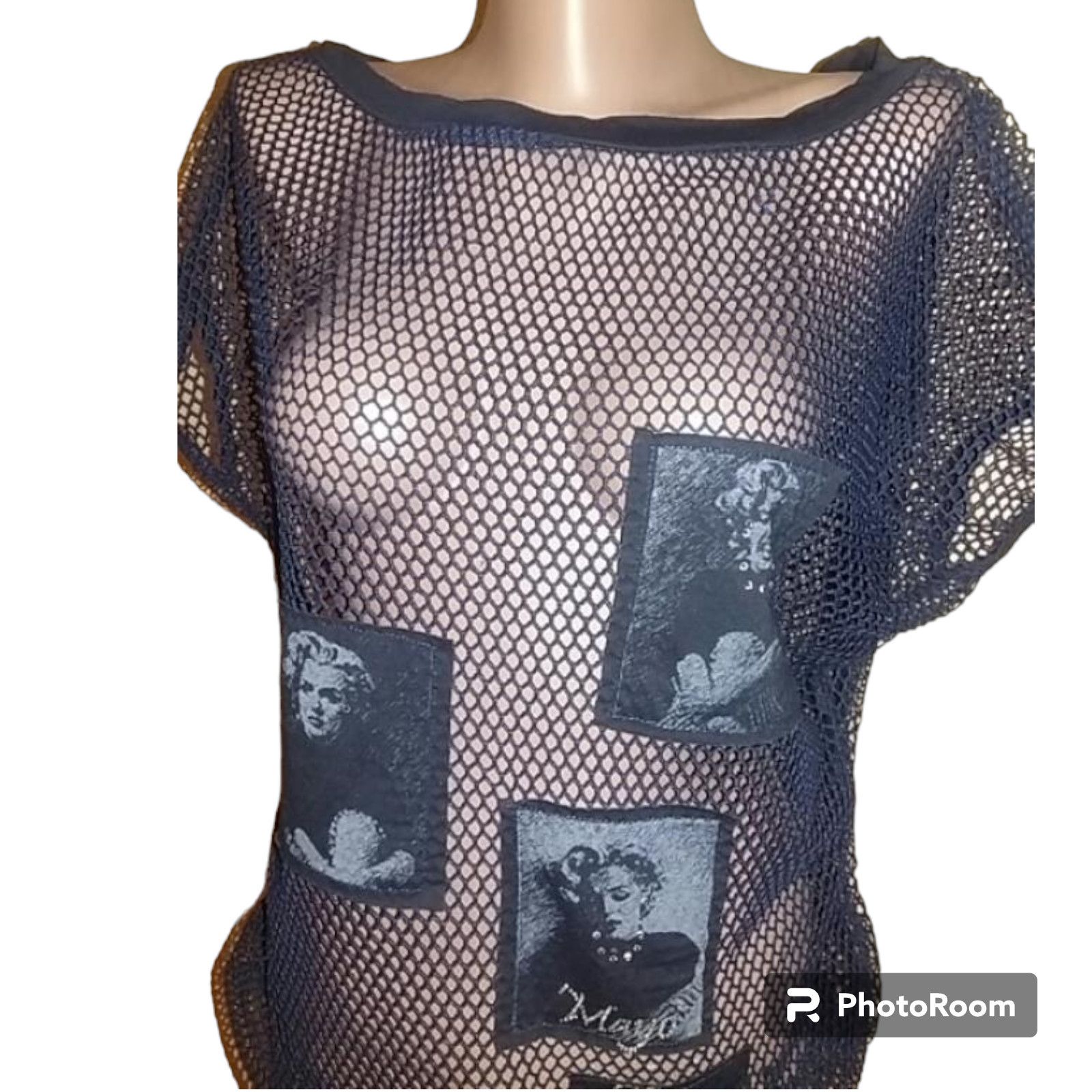 Japanese Brand fishnet black unisex top sz M Size M / US 6-8 / IT 42-44 - 1 Thumbnail