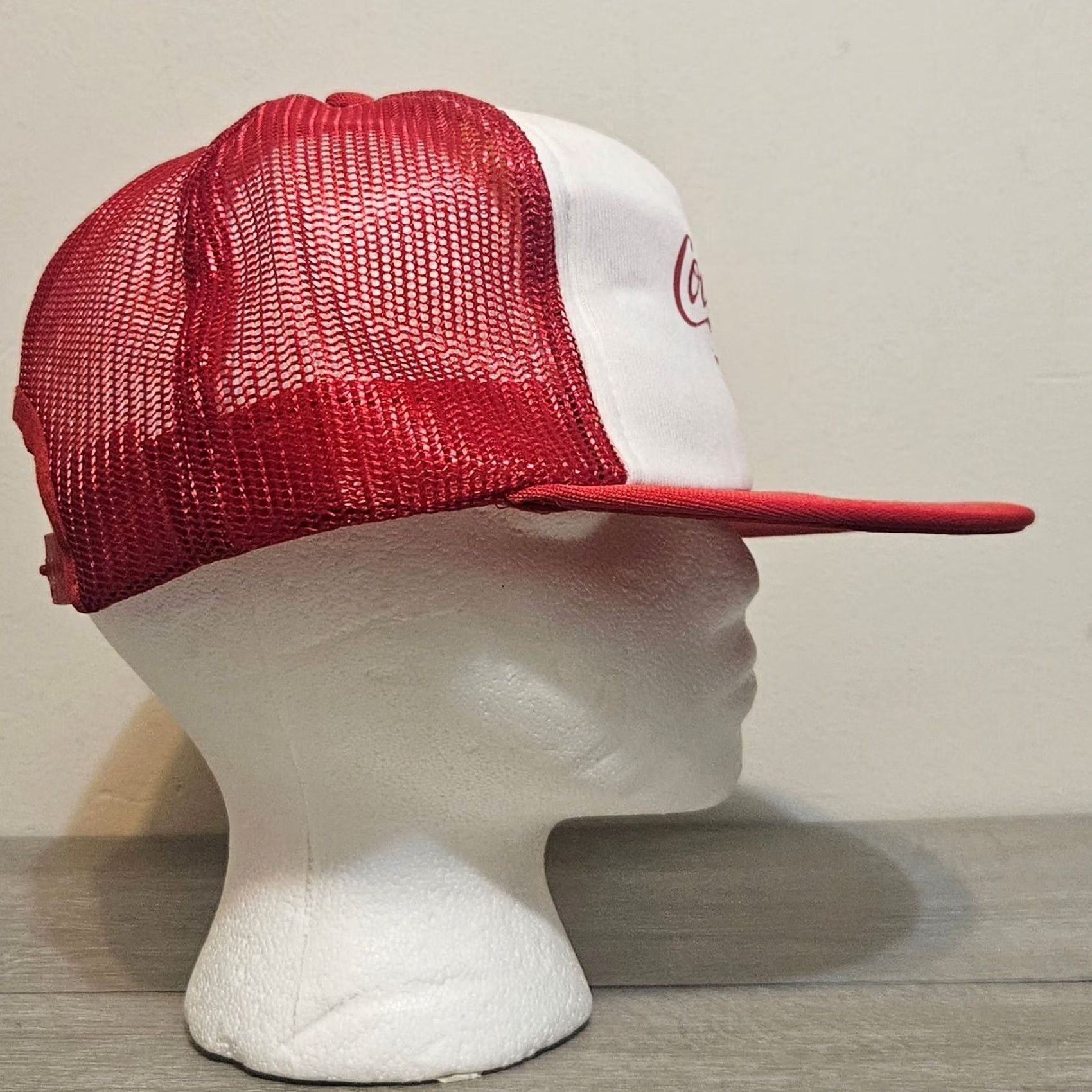 Vintage VINTAGE KAP Hat Mens One Size Red Coca Cola Cap Foam Trucker Style White Snapback Size ONE SIZE - 2 Thumbnail