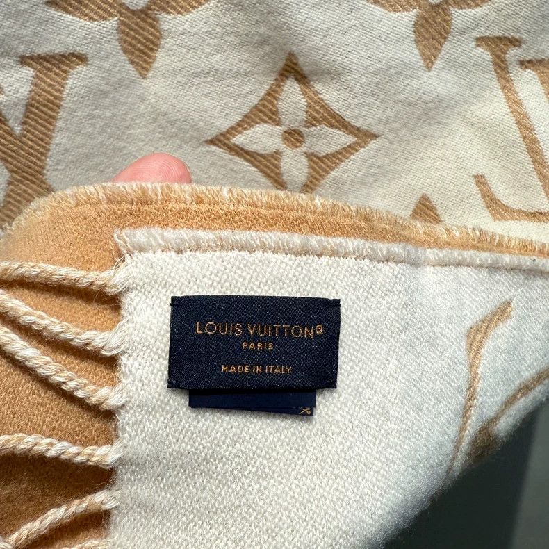 Louis Vuitton louis vuitton Full printed cashmere coffee scarf 2503-Nexta Size ONE SIZE - 5 Thumbnail