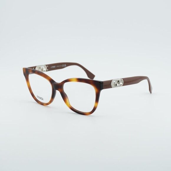 Fendi Fendi FE50093I 053 Eyeglasses Havana 54mm Square Frame Size ONE SIZE - 1 Thumbnail