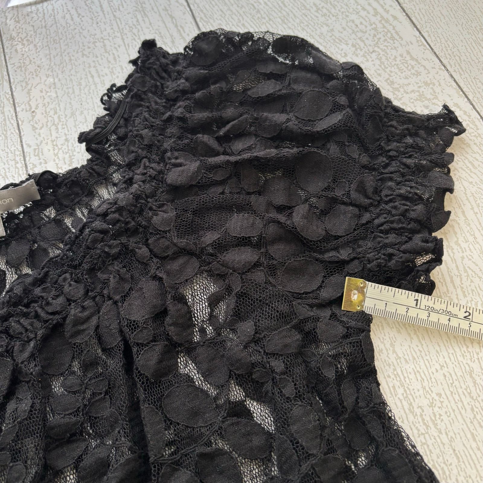 Other NY Collection Sheer Black Lace Short Sleeve Blouse Size Med Size M / US 6-8 / IT 42-44 - 8 Thumbnail