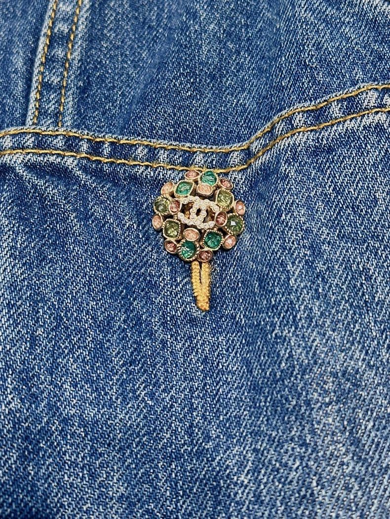 Chanel Chanel 22K autumn and winter blue jewel buckle sleeveless Size XXS / US 00 / IT 34 - 3 Thumbnail