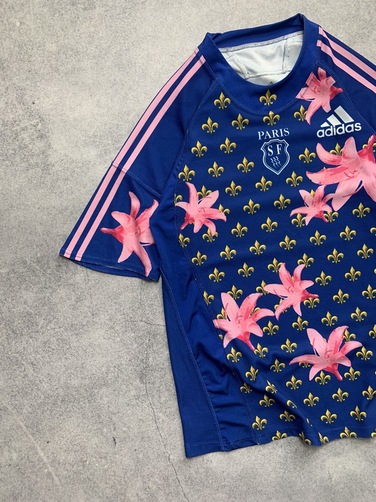 Adidas Vintage Adidas SF Paris France Rugby Y2K Flowers Jersey Size US L / EU 52-54 / 3 - 2 Thumbnail