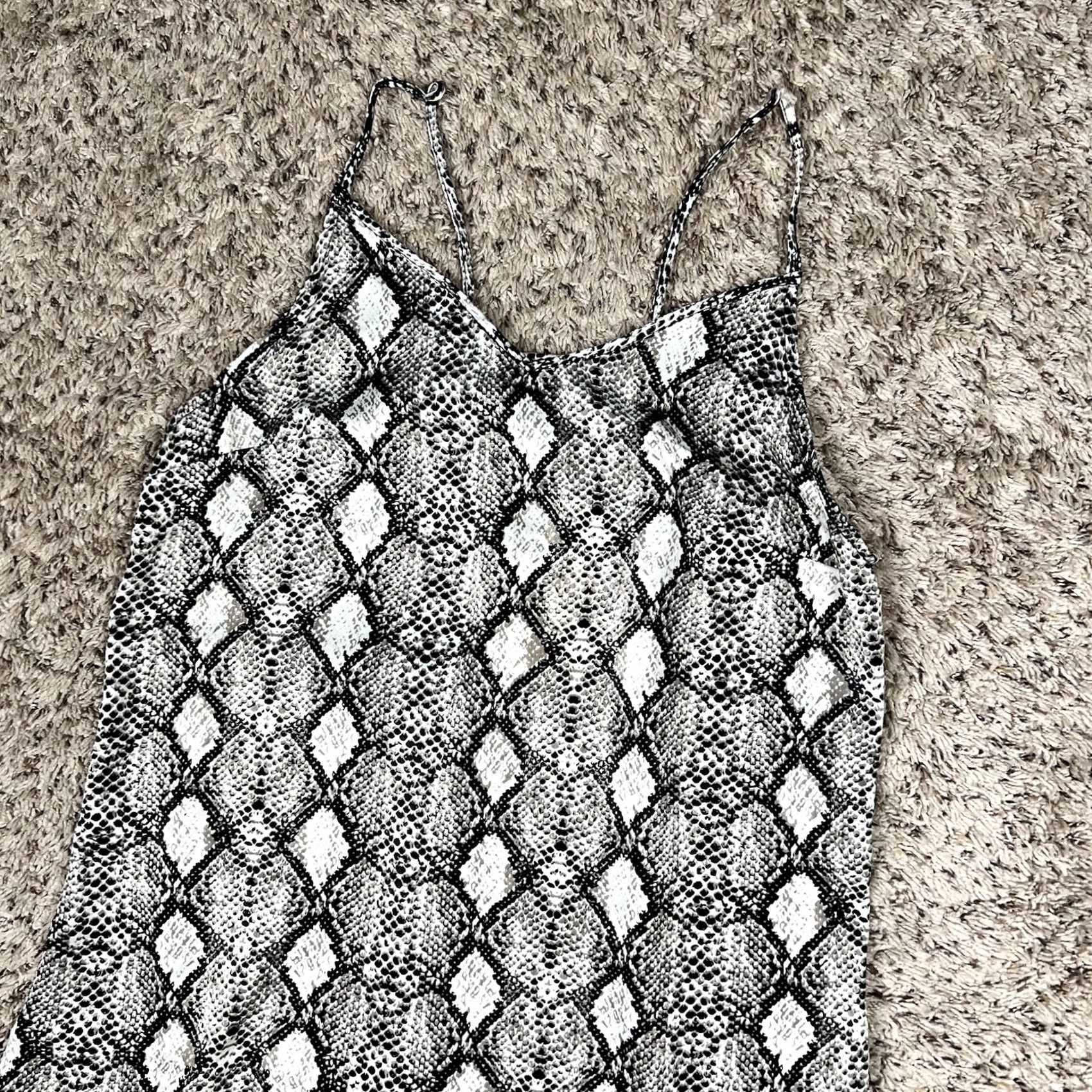 Vintage See You Monday Snake Animal Print Women Medium Flattering Fit Satin Slip Dress Size M / US 6-8 / IT 42-44 - 5 Thumbnail