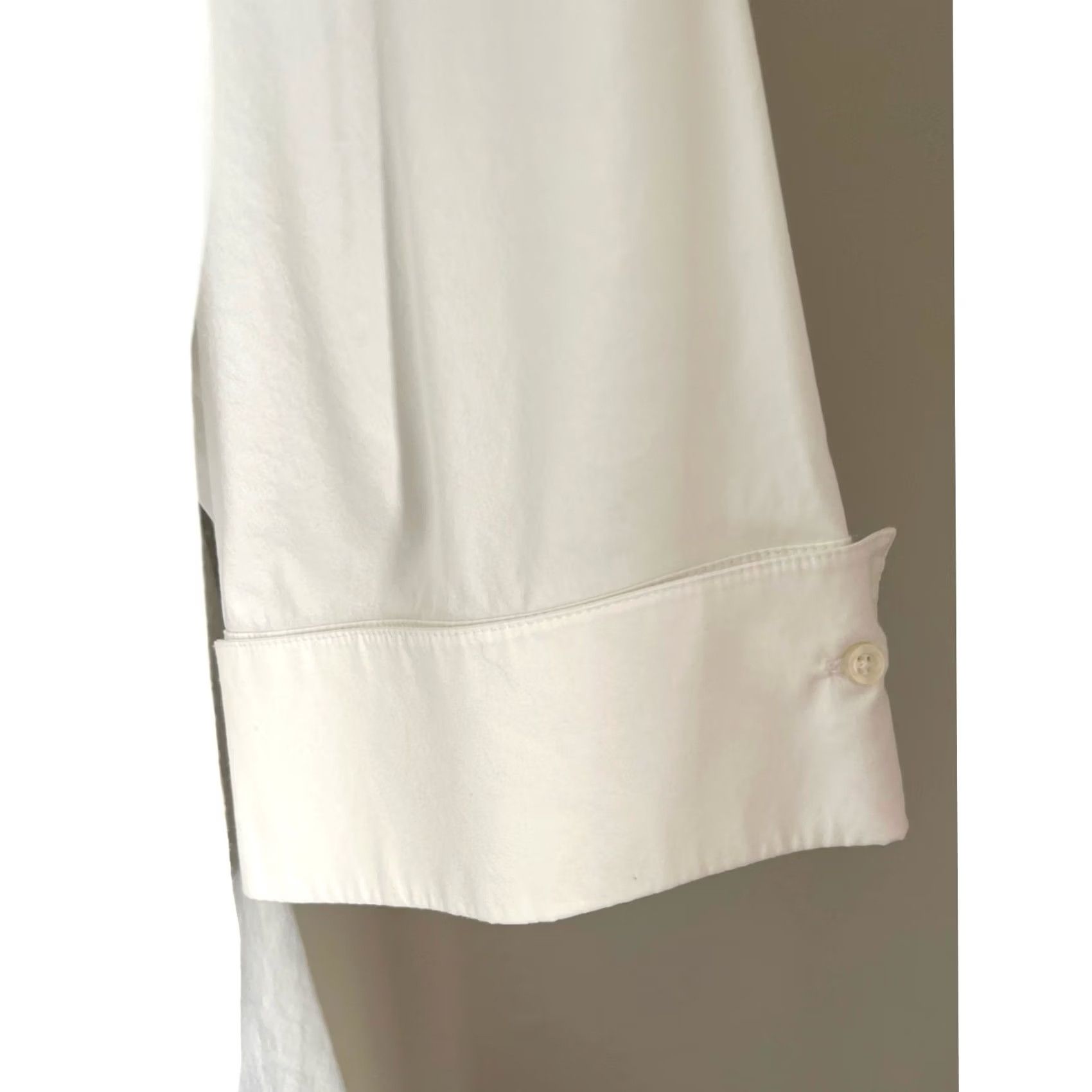 Vintage Ming Wang Blouse Womens XL White Stretch Cotton 3/4 Sleeve Button Front Top Shirt Size XL / US 12-14 / IT 48-50 - 3 Thumbnail