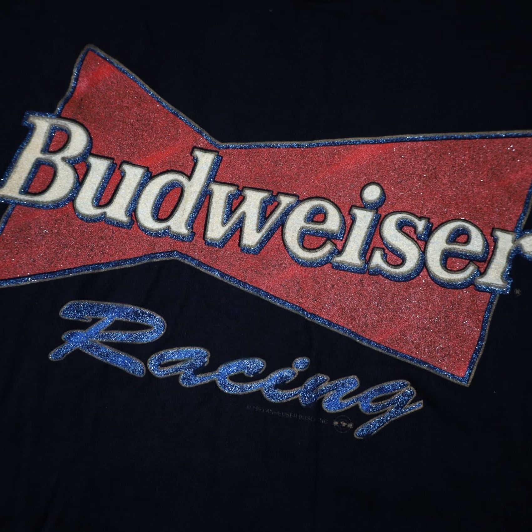 Budweiser VINTAGE Budweiser Racing Mens Large Graphic T Shirt Black Size US L / EU 52-54 / 3 - 5 Thumbnail