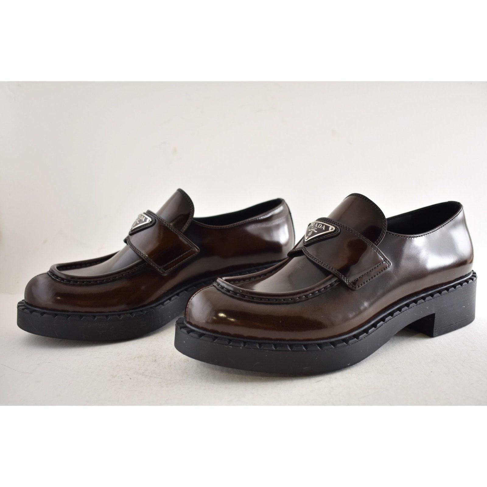 Prada Prada Triangle Logo Fume Brown Black Platform Loafer 41.5 Size US 8.5 / EU 41-42 - 13 Thumbnail