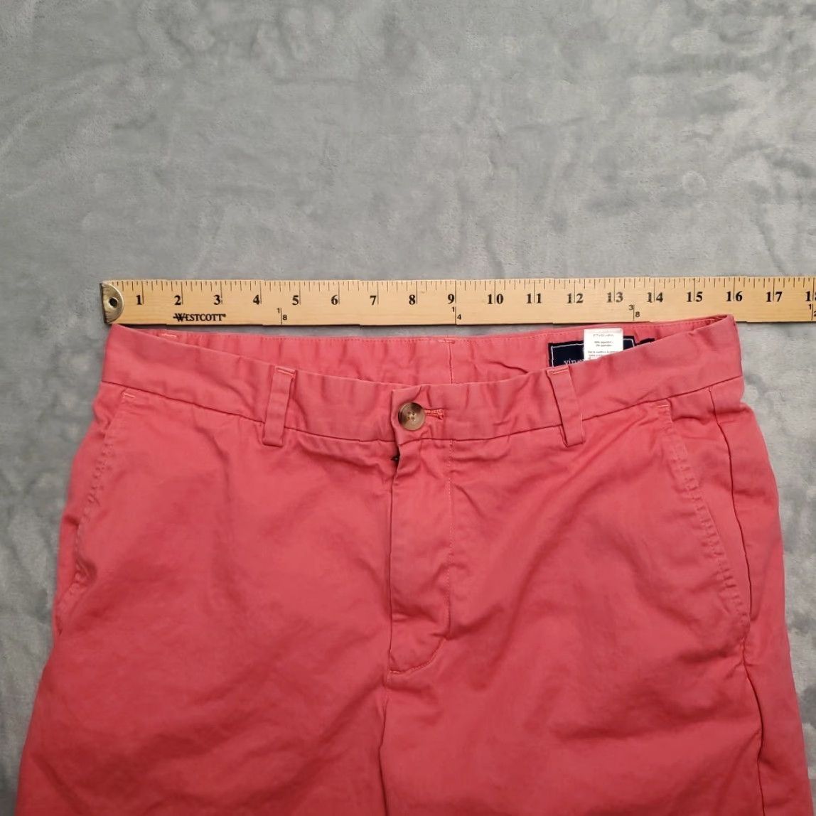 Vineyard Vines Vineyard Vines Shorts Mens 32 Salmon Chino Cotton Blend Casual Outdoor Comfort Pink Solid Front Zip Pocket Mens Size US 32 / EU 48 - 6 Thumbnail