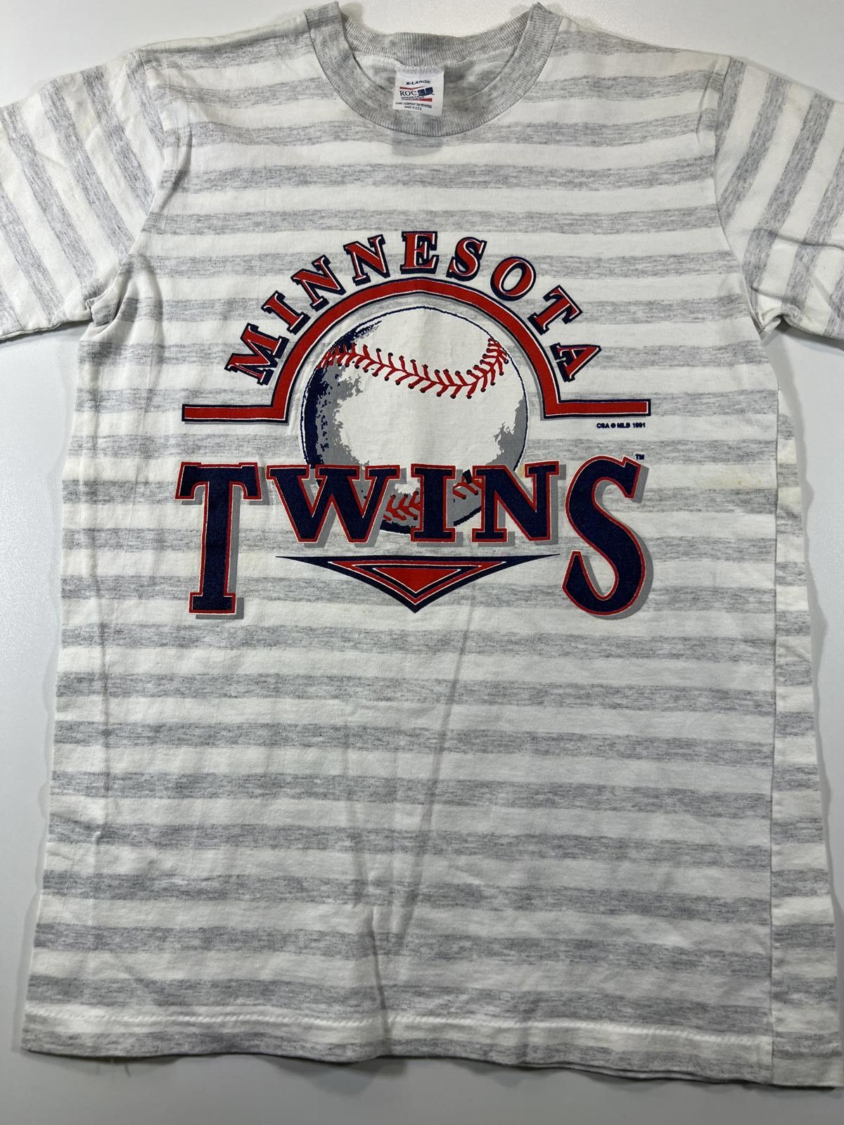 C&A Vintage Minnesota Twins Striped T-Shirt 1991 Size US S / EU 44-46 / 1 - 1 Thumbnail