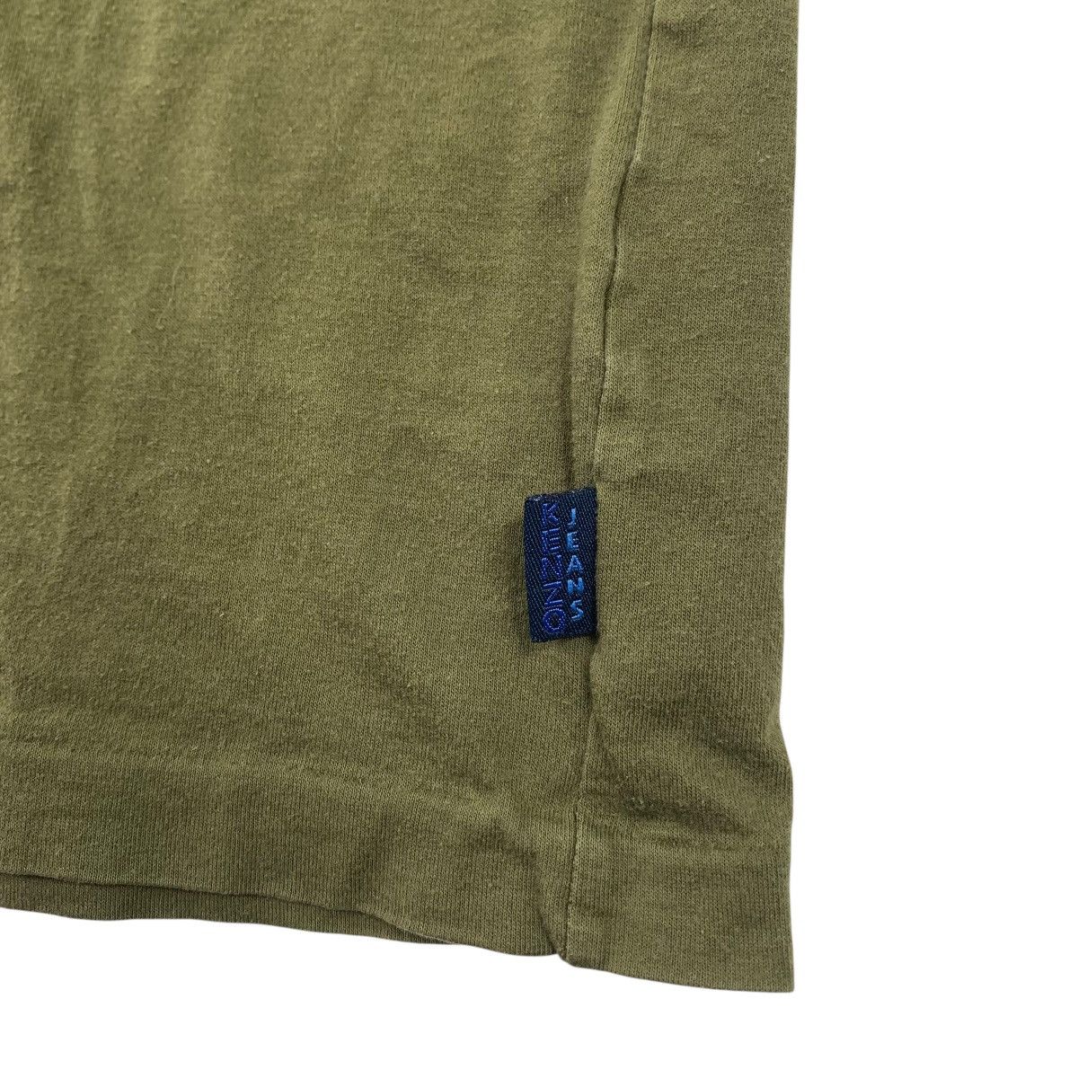 Kenzo × Vintage Vintage KENZO JEANS Olive Green Tee Shirt Size US L / EU 52-54 / 3 - 4 Thumbnail