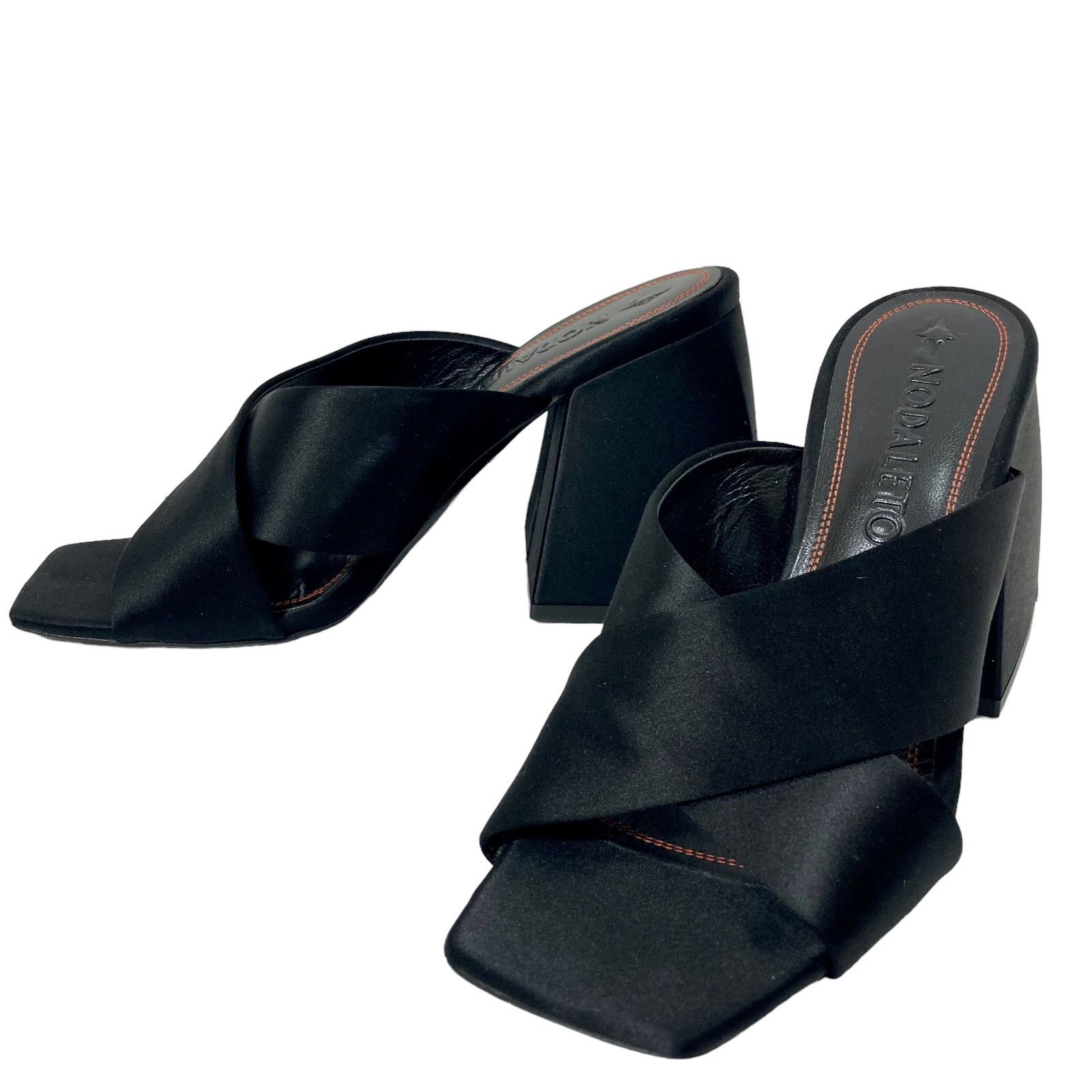 Nodaleto Nodaleto Bulla Banks Block Heel Sandals EU sz38 black satin Size US 8 / IT 38 - 1 Thumbnail