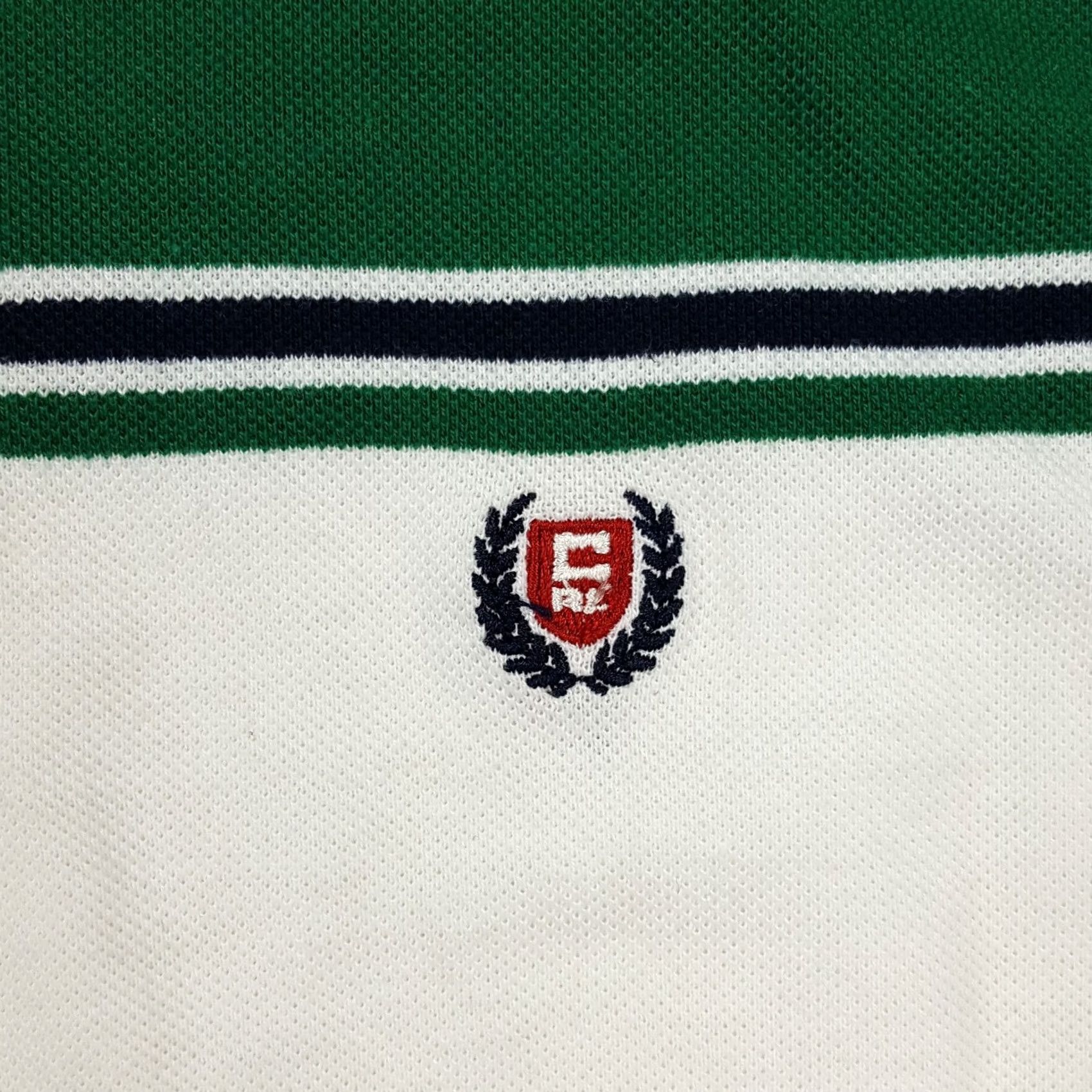 Ralph Lauren Vintage Ralph Lauren Chaps Green Striped Polo Shirt - Size L - Cotton Knits - Button Collar Polo - Short Sleeve - Mens - Casual, 90s, Preppy Size US L / EU 52-54 / 3 - 3 Thumbnail