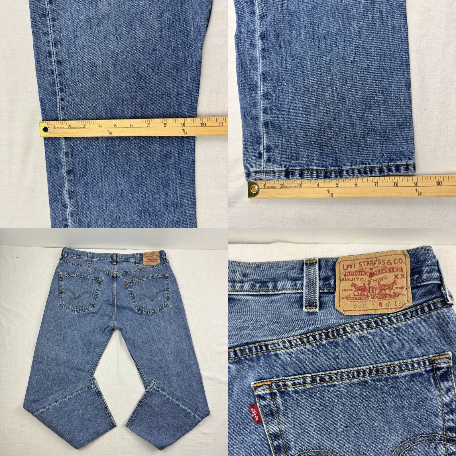 Levi's VINTAGE Levi's 501 Jeans Adult 38x30 Blue Button Fly Straight Leg Classic Denim Pants Mens Size US 38 / EU 54 - 9 Thumbnail