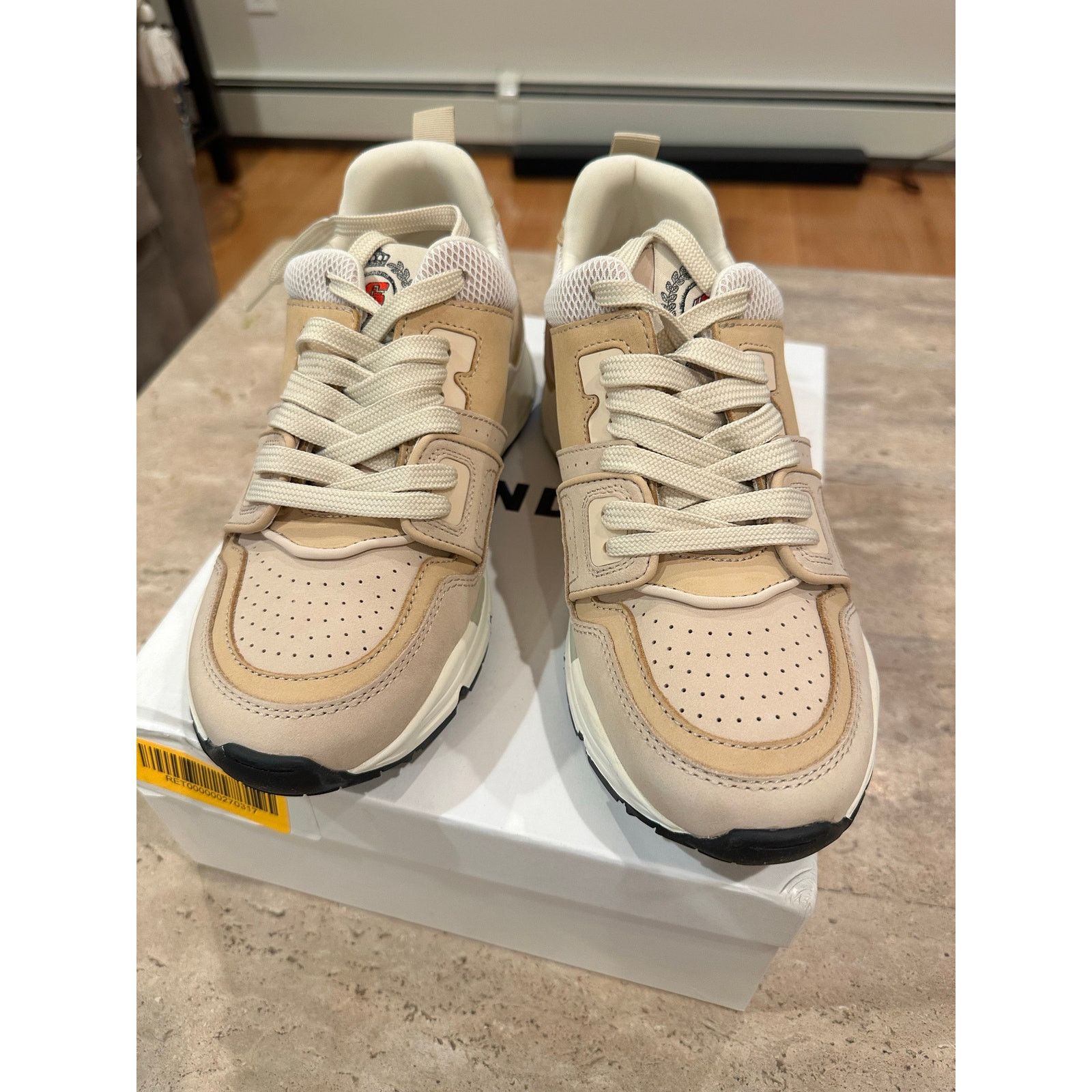 Sandro NEW in box Sandro Camel Mesh Nubuck + Leather Sneakers 39 Size US 8.5 / IT 38.5 - 7 Thumbnail