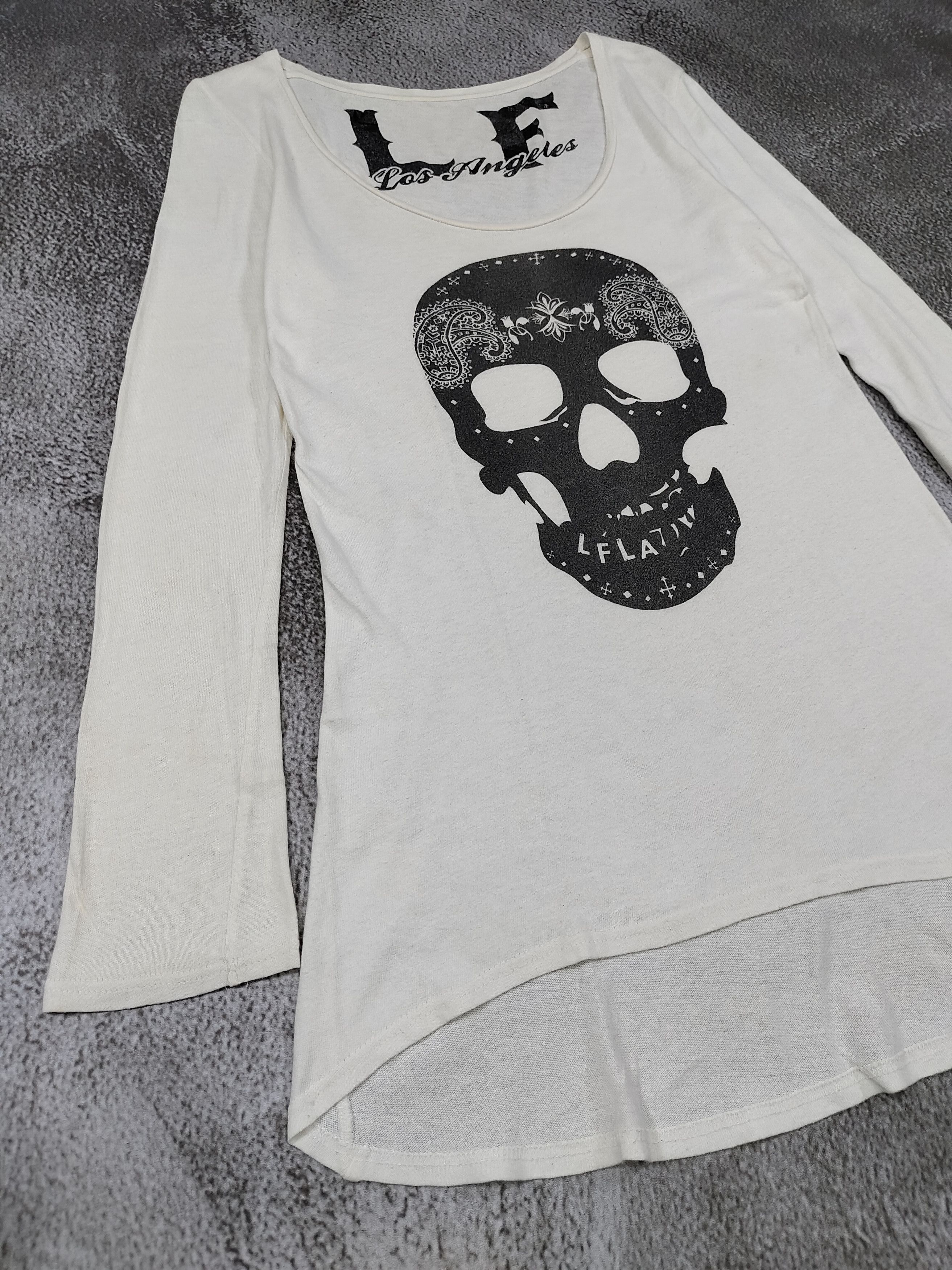 Japanese Brand 2000s Azul by Mossy🇯🇵 Paisley Gothic Rock Grunge Y2K Skull Size M / US 6-8 / IT 42-44 - 7 Thumbnail