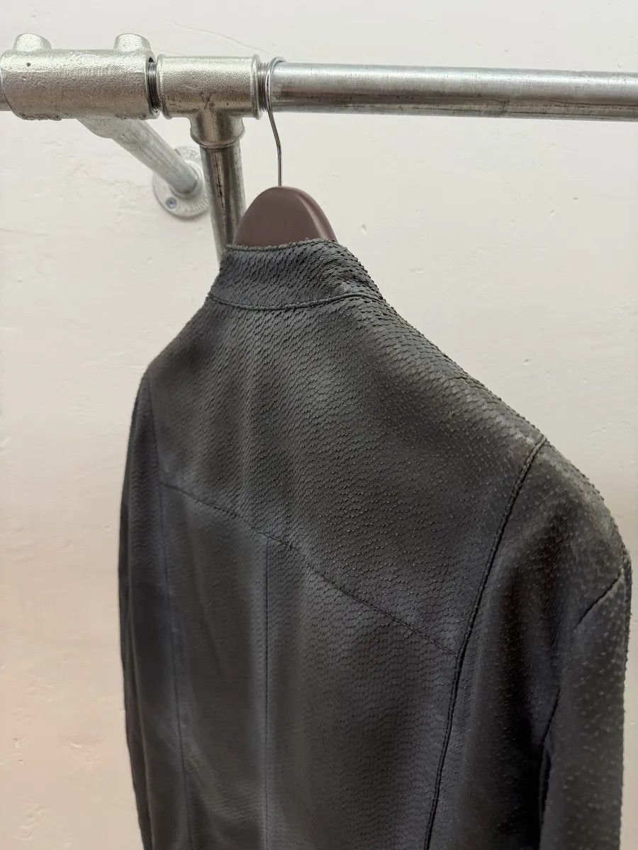 Emporio Armani SS2016 Emporio Armani Blue Python Embossed Leather Jacket Size US M / EU 48-50 / 2 - 5 Thumbnail