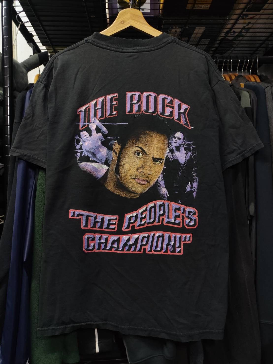WWF Vtg 00's The Rock " Know Your Role, The Peoples Champion " Size US L / EU 52-54 / 3 - 2 Thumbnail
