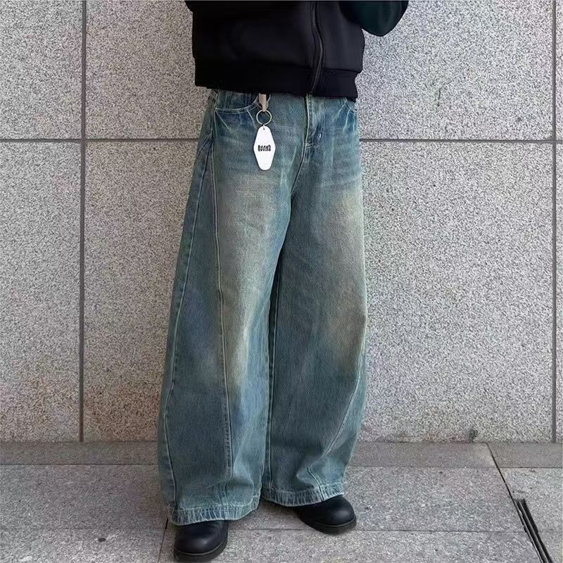 Japanese Brand × Jean American style washed distressed wide-leg scimitar jeans Size US 32 / EU 48 - 2 Thumbnail