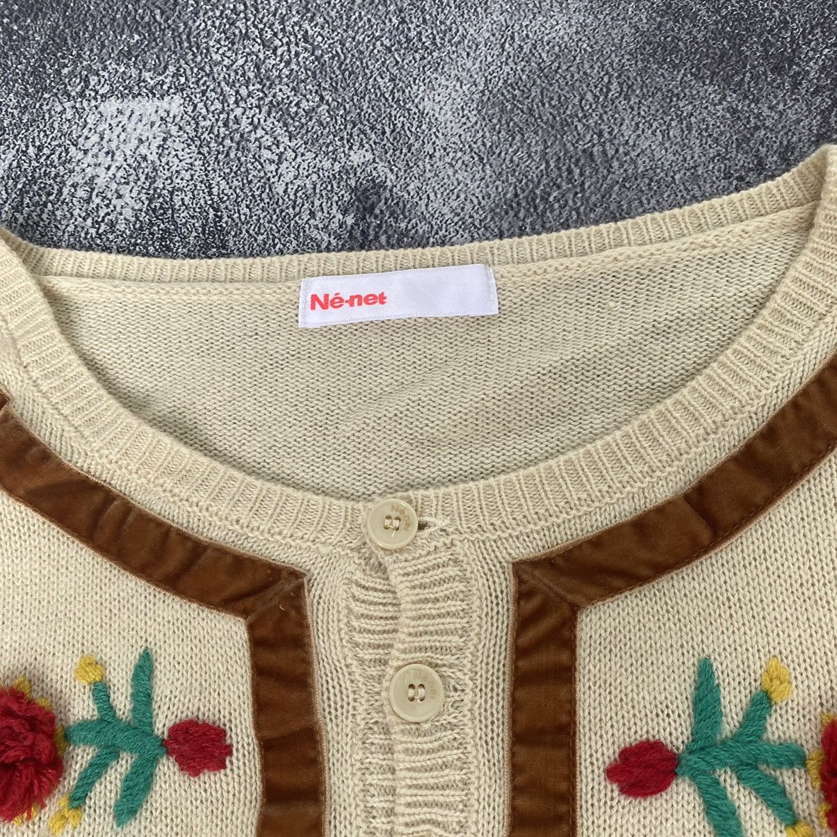 Issey Miyake × Japanese Brand × Ne-Net Ne-Net Issey Miyake Cardigan Cowichan Embroidered Jacket Size M / US 6-8 / IT 42-44 - 2 Thumbnail