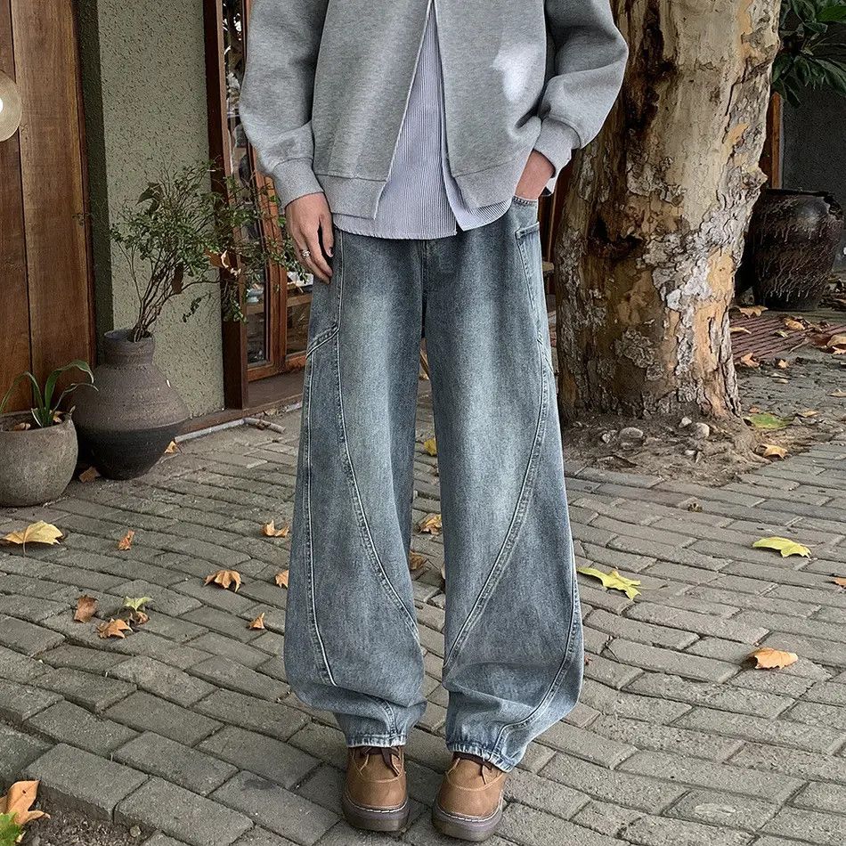 Japanese Brand Retro loose fit patchwork wide leg jeans Size US 32 / EU 48 - 6 Thumbnail