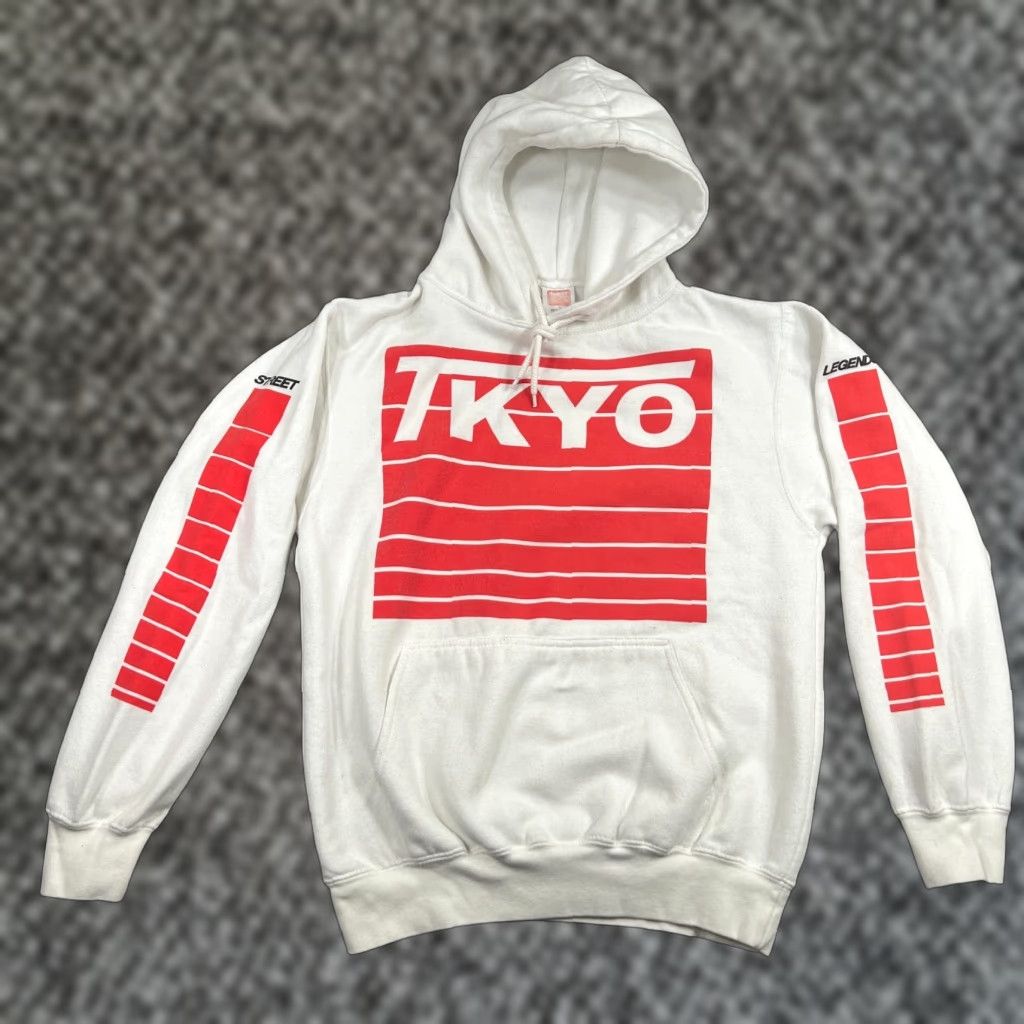 Vintage Street Legends Hoodie Mens Medium White Street Legends Tkyo Hoodie Pullover Hooded Pockets Graphic Print Size US M / EU 48-50 / 2 - 1 Thumbnail