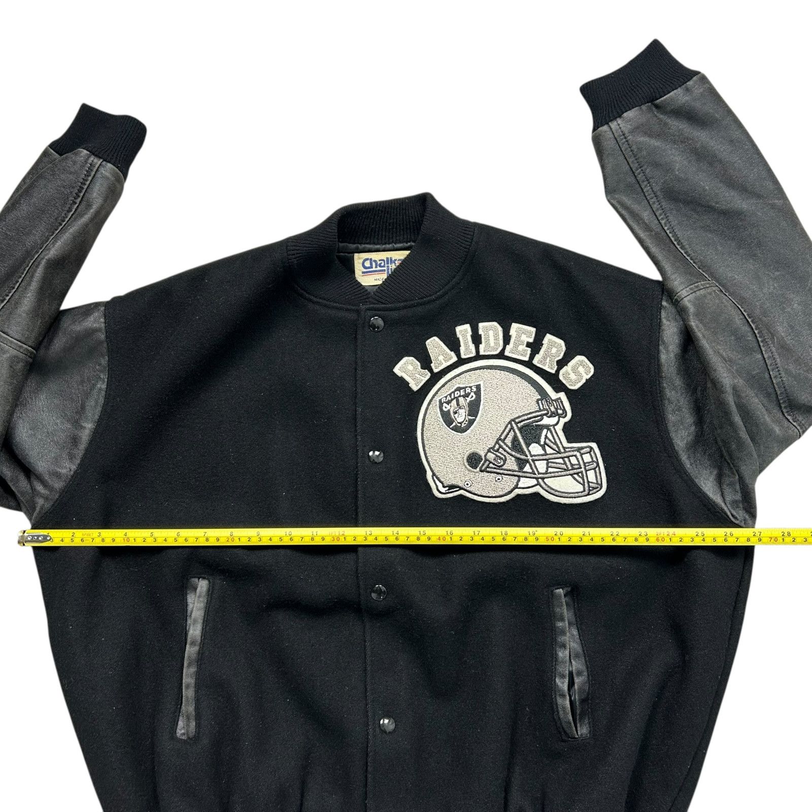 NFL VTG 90s LA RAIDERS CHALK LINE WOOL VARSITY JACKET SIZE XXL Size US XXL / EU 58 / 5 - 9 Thumbnail